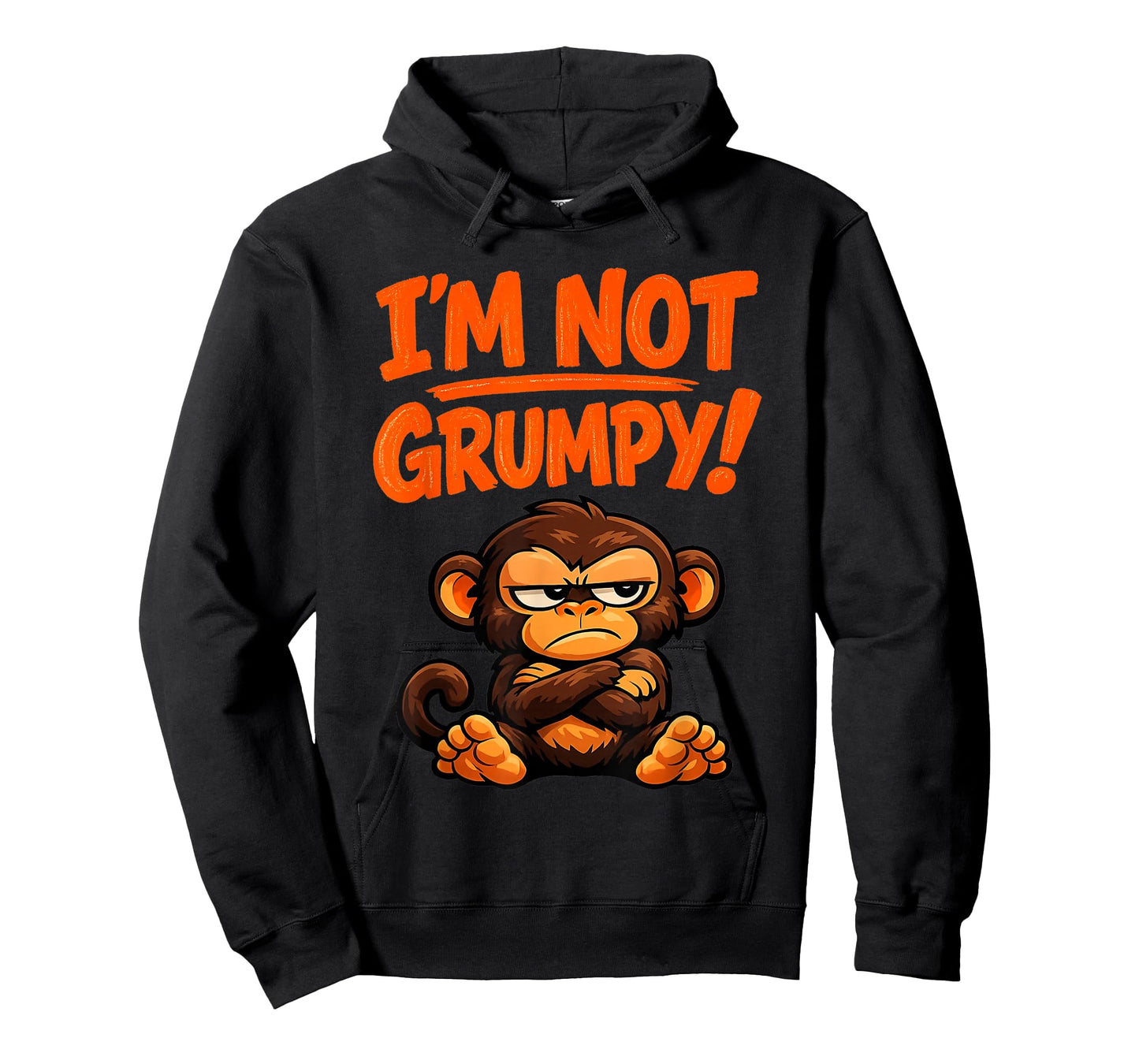 I’m Not Grumpy Funny Angry Monkey Cartoon T-Shirt