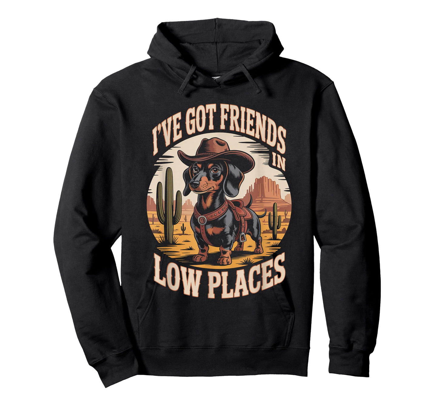 I've Got Friends in Low Places Dachshund Cowboy T-Shirt