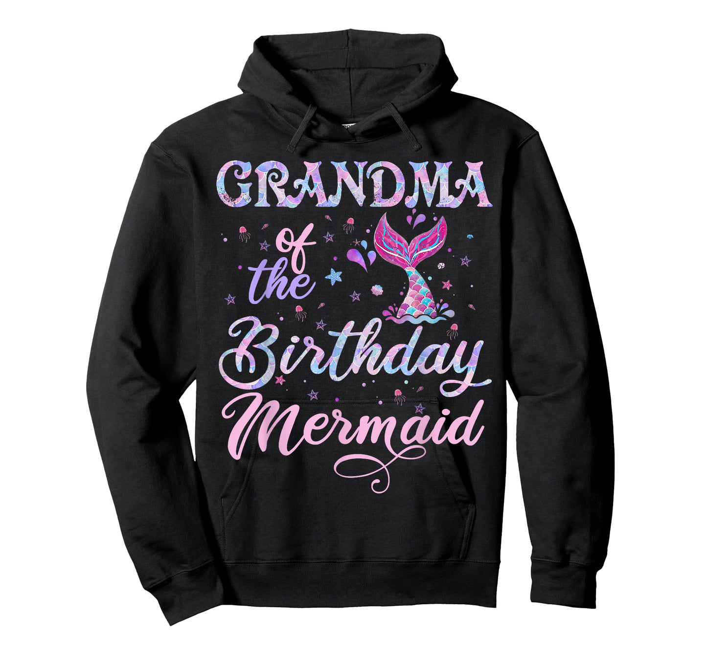 Funny Bday Family Matching Grandma of The Birthday Mermaid T-Shirt