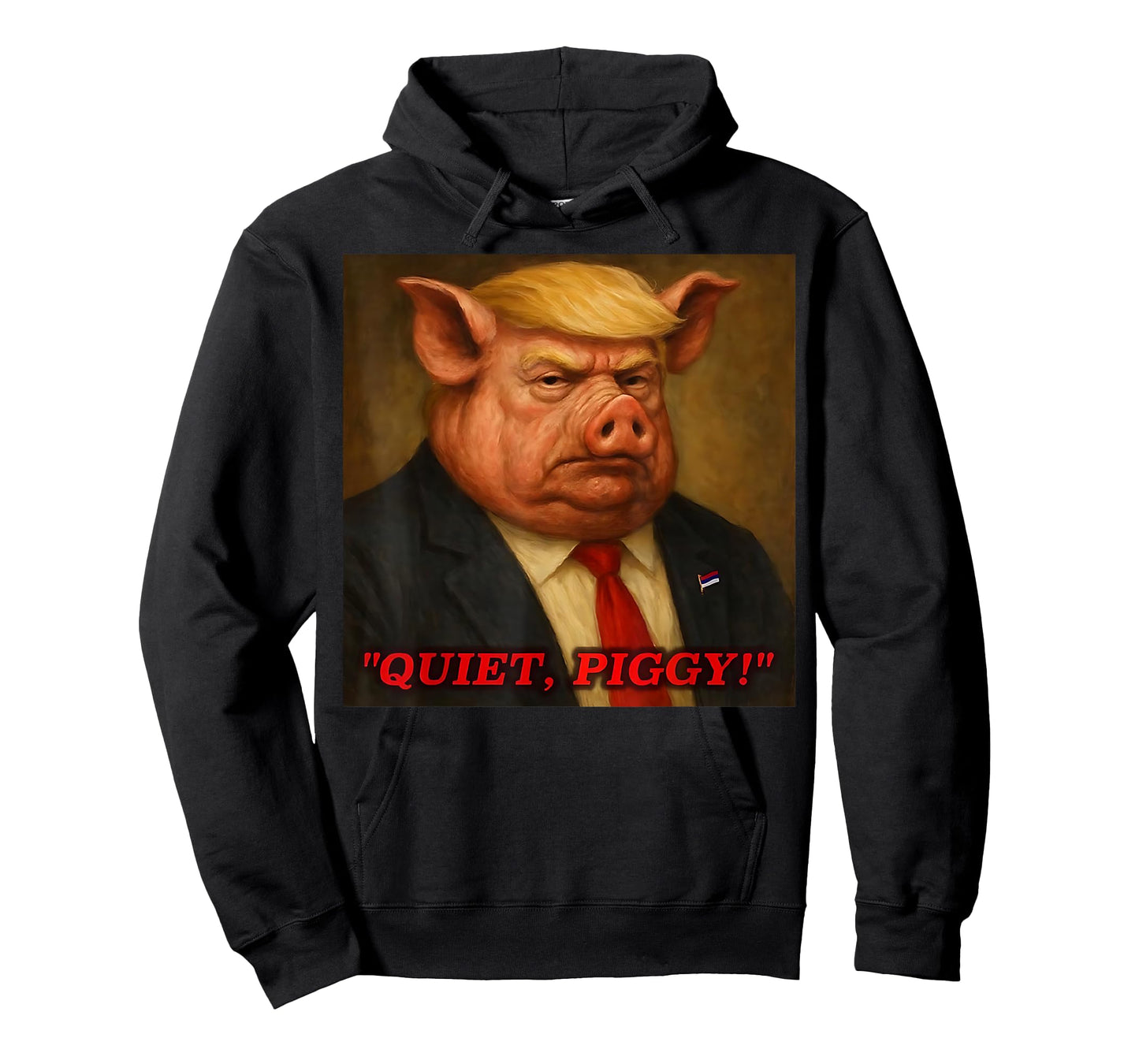 Quiet Piggy Snarky Political Pig Joke Design T-Shirt