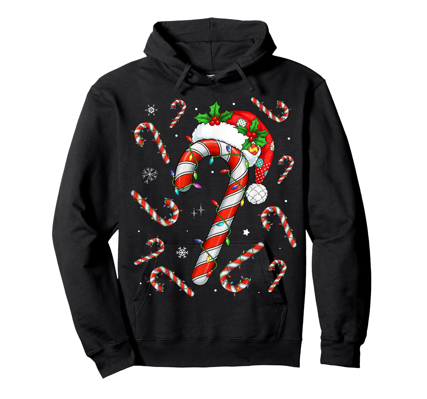 Christmas Candy Cane Santa Xmas Kids Toddler Youth Women Men T-Shirt