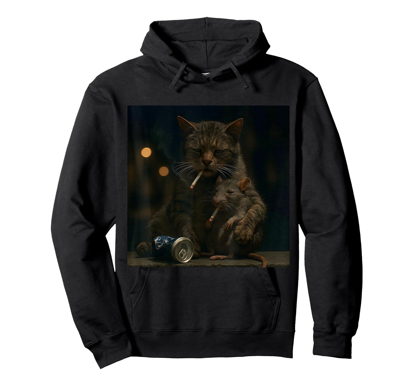 Cat Smoking with Rat Funny Meme Cat T-Shirt