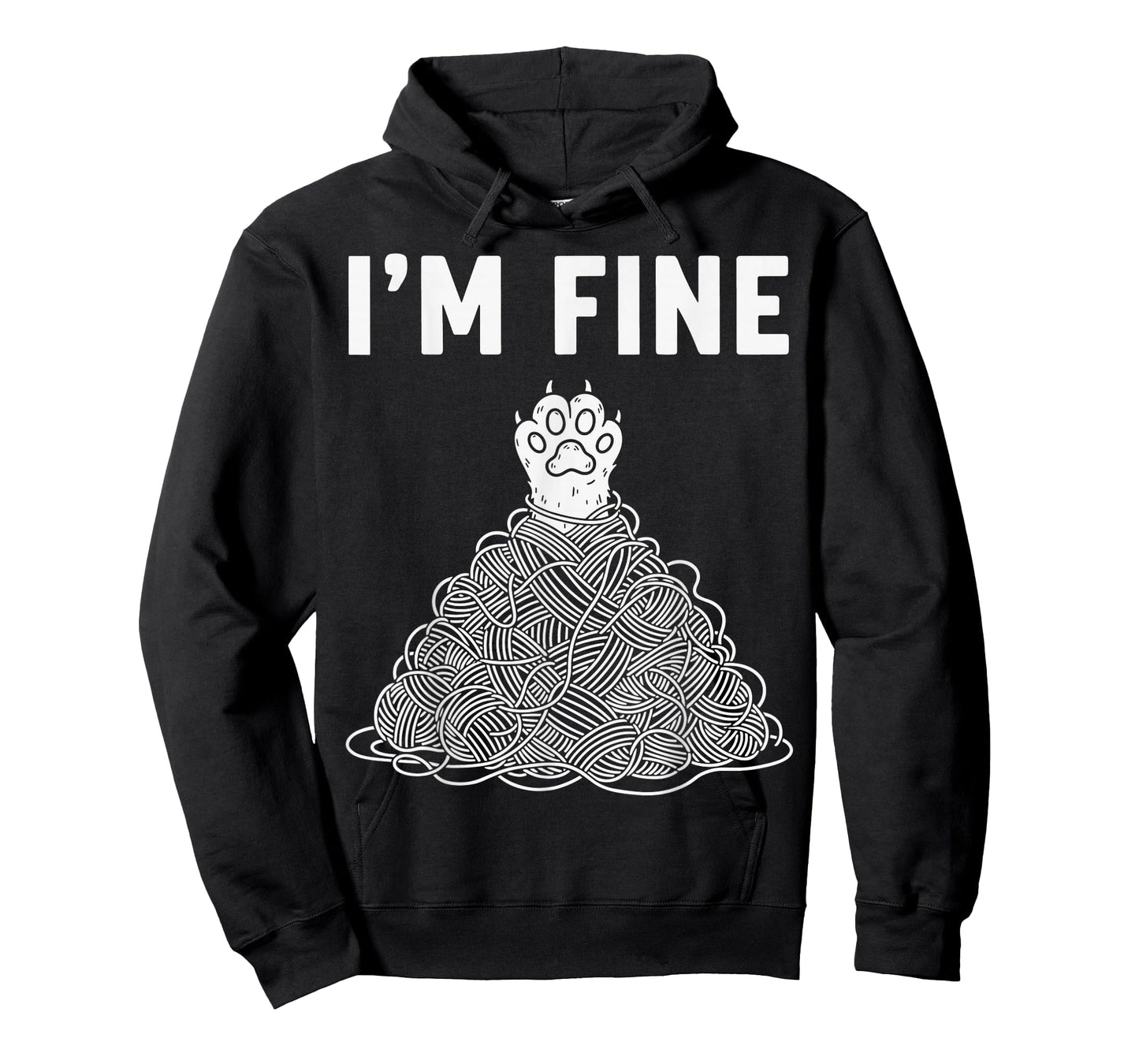 I'm Fine Funny Cat Paw Reaching Out Sarcastic Meme T-Shirt
