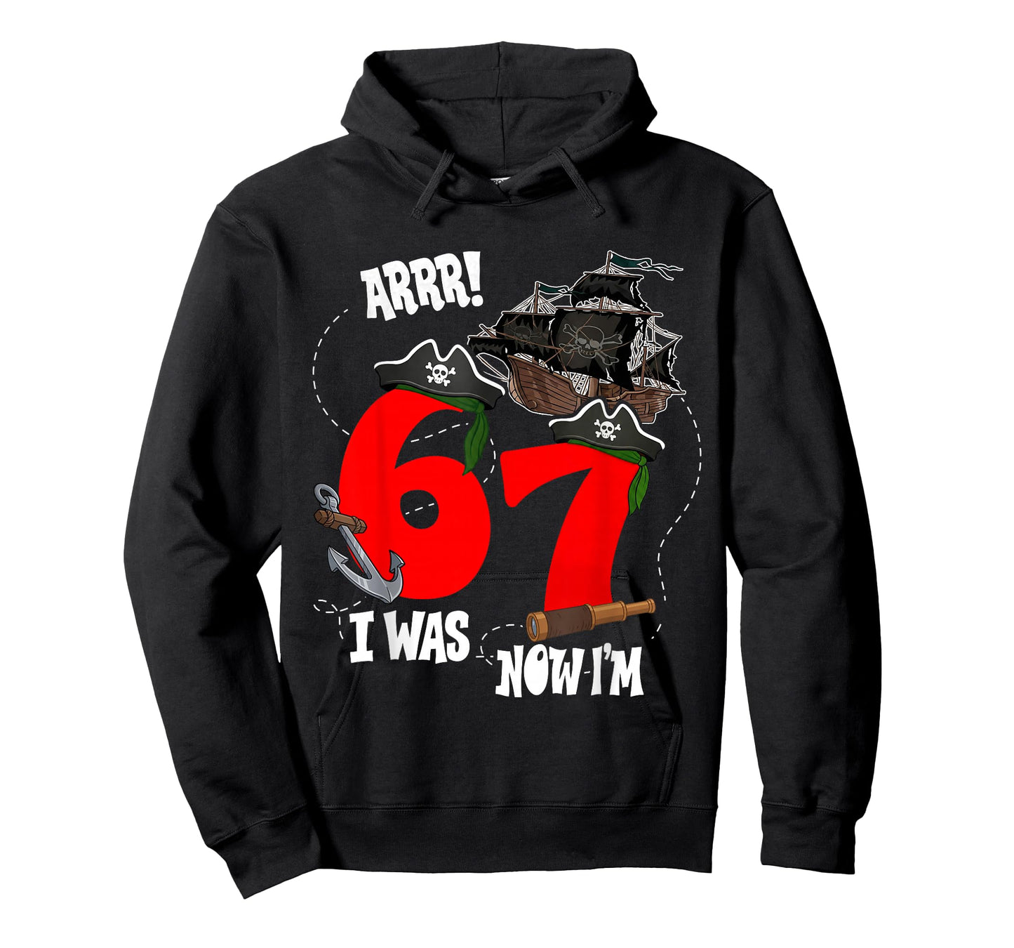 Kids Arrr I was 6 Now I'm 7 Pirate Theme 7th Birthday Boys T-Shirt