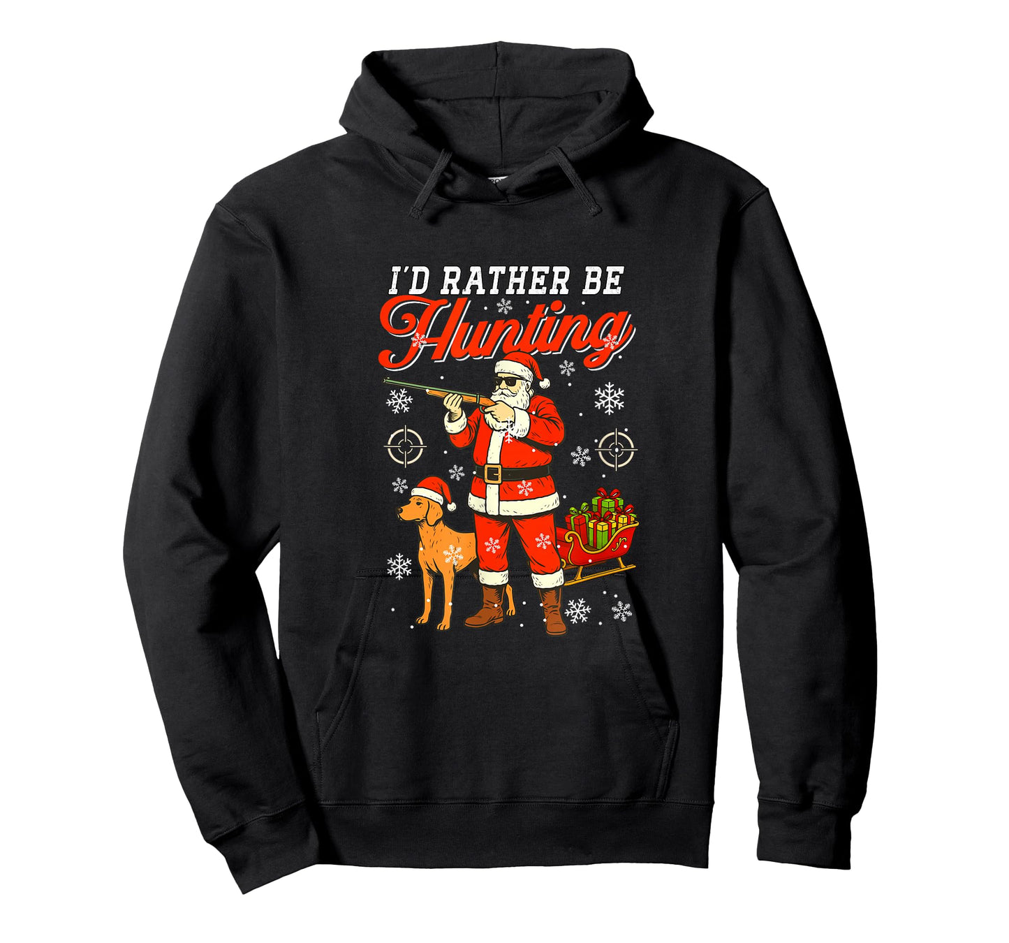 Rather Be Hunting Christmas Santa Sunglasses Hunter Lover T-Shirt
