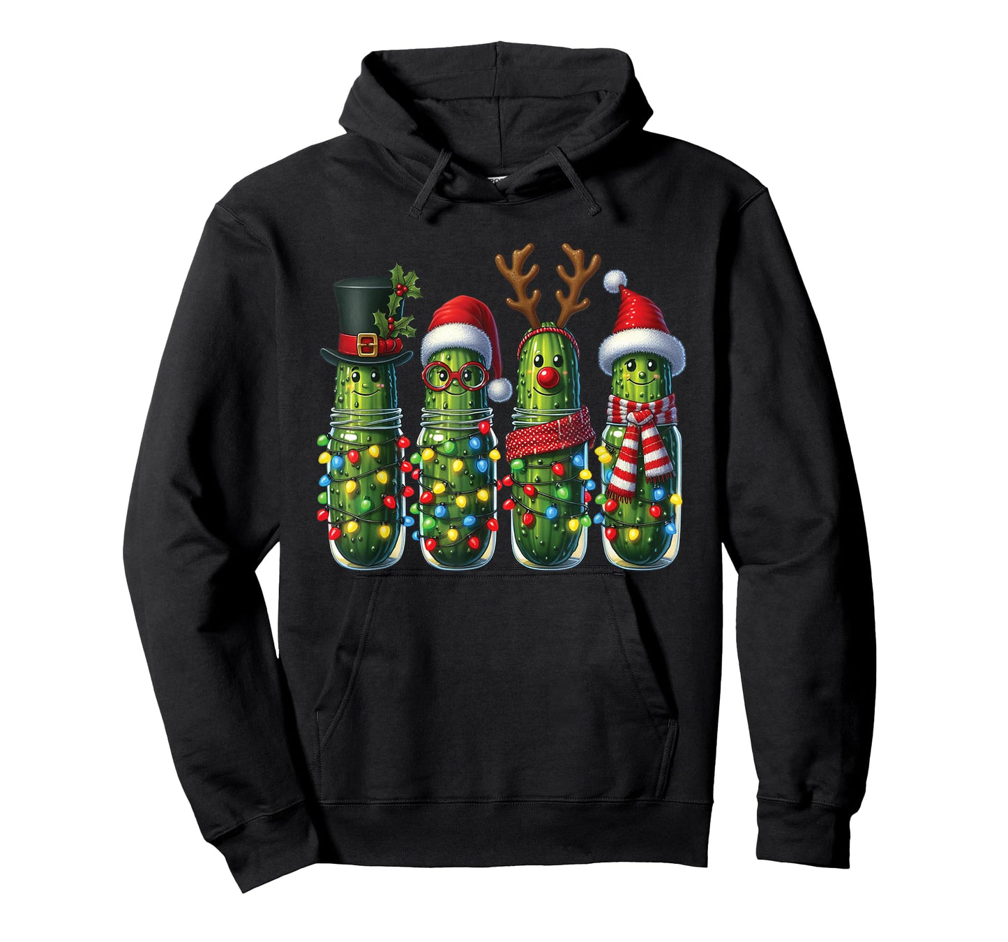 Funny Christmas Pickle Lights Cactus Family Holiday Humor T-Shirt