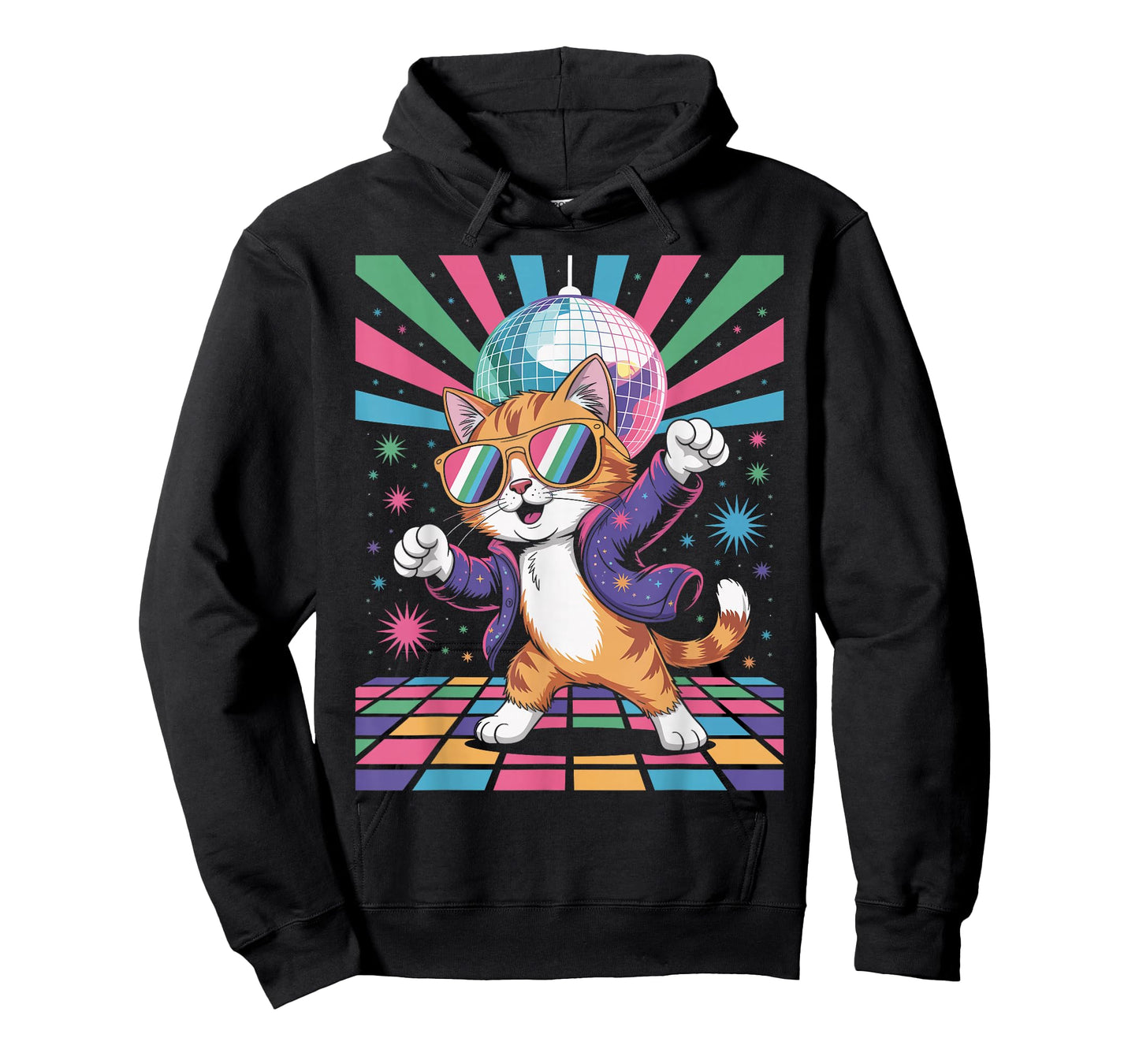Cool Dancing Disco Cat 70s 80s Retro Style Funky Animals T-Shirt
