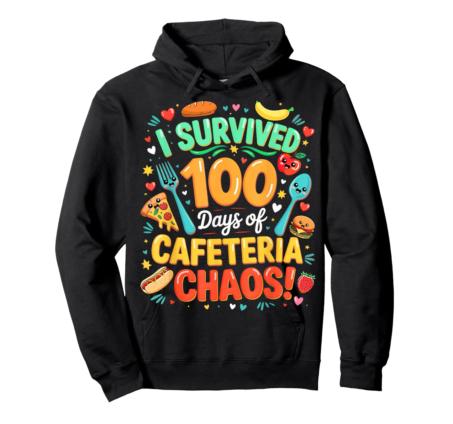 I Survived 100 Days of School Cafeteria Chaos Lunch Lady T-Shirt