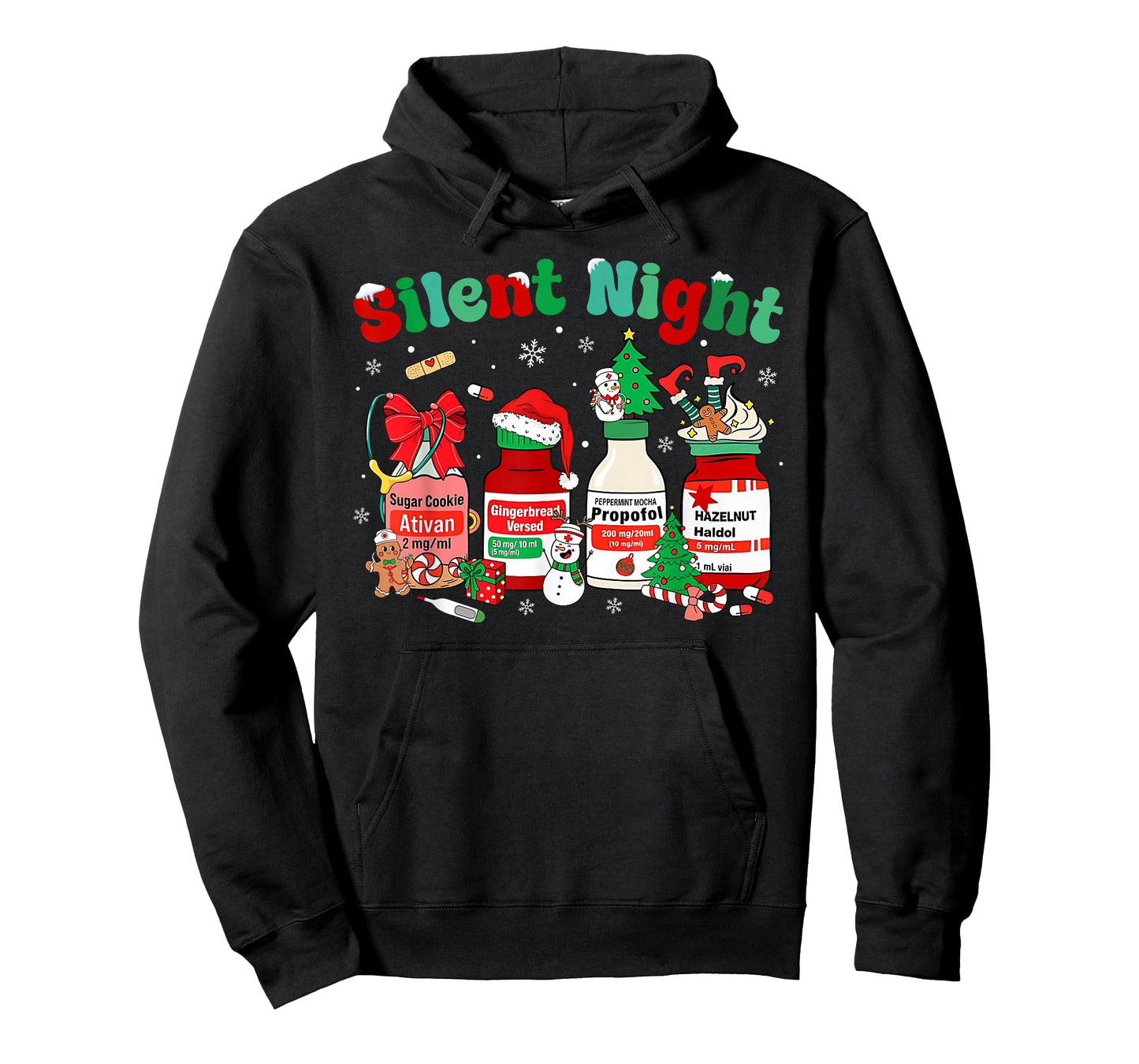 Retro Propofol Silent Night ICU Nurses Funny Merry Christmas T-Shirt
