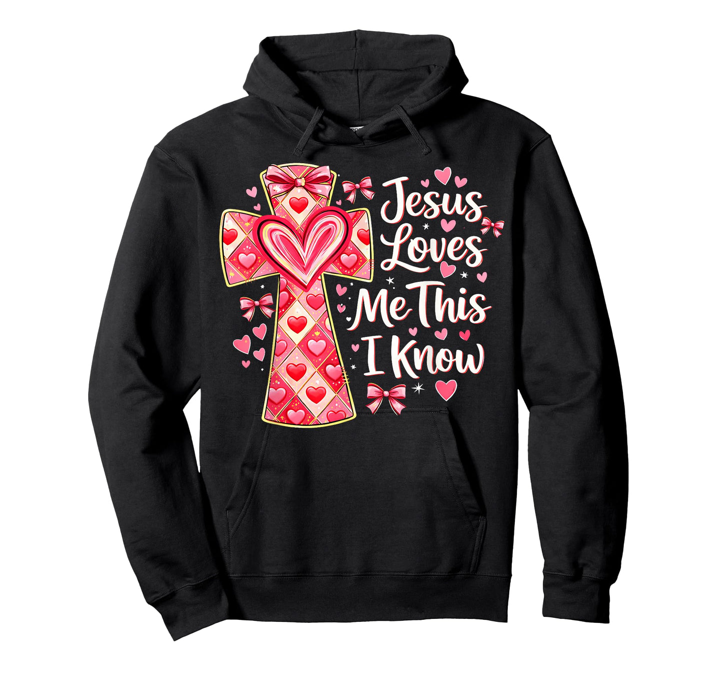 Valentine Jesus Loves Me This I Know Christian Cross Bow T-Shirt