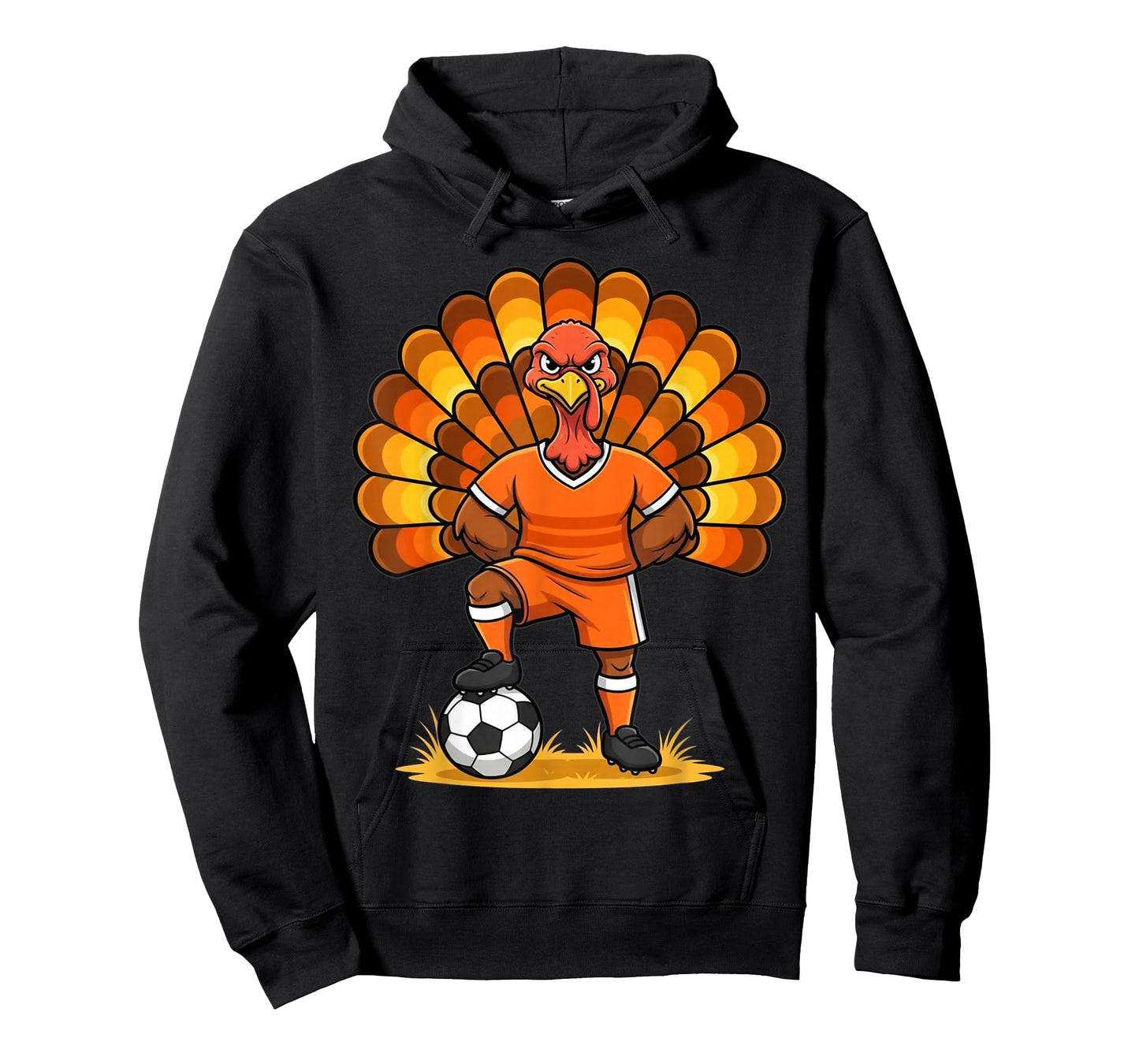 Kids Fall Boys Thanksgiving Soccer Turkey Men Ball Family T-Shirt