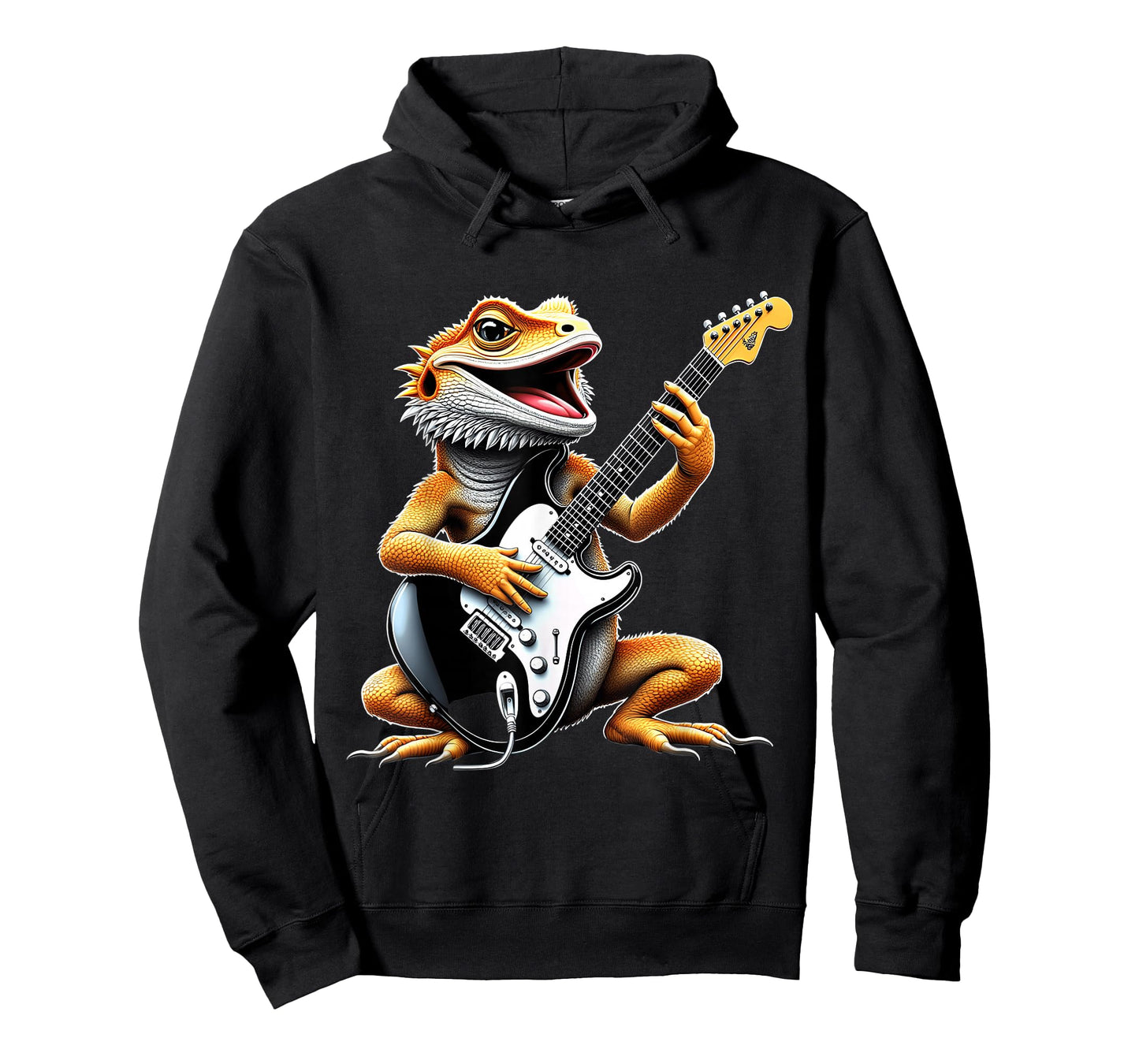 Funny Bearded Dragon Playing Guitar Animal Music Lover T-Shirt