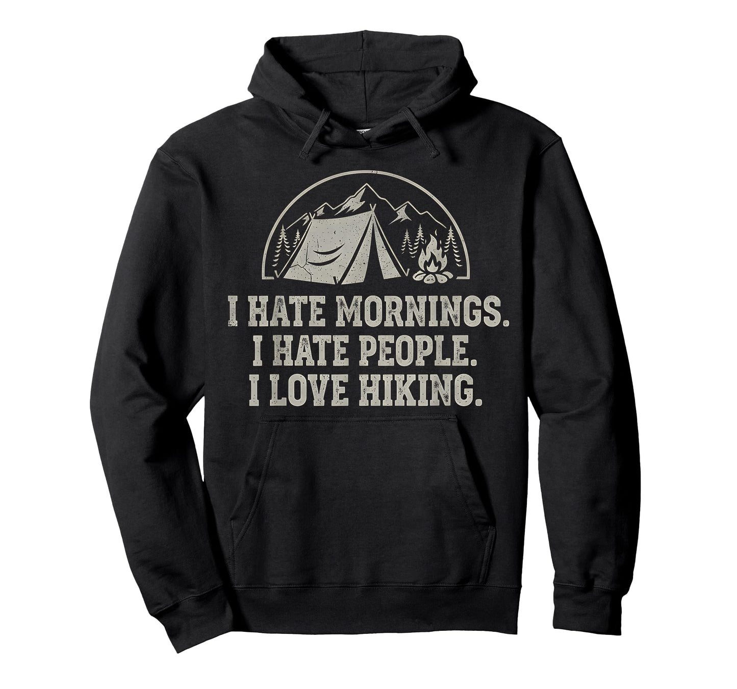Hiking Trail Humor I Hate Mornings I Love Hiking Funny T-Shirt