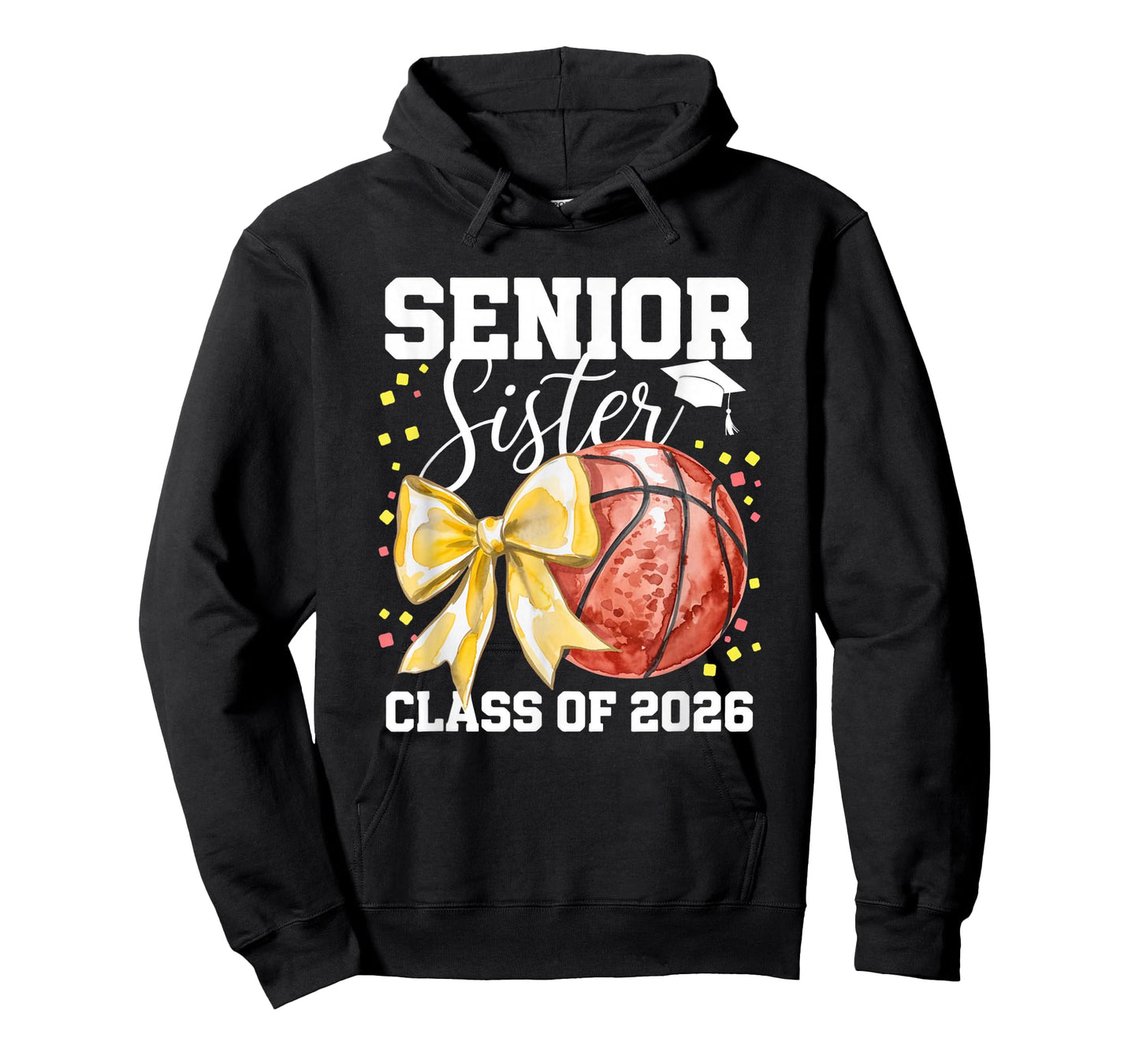 Senior Sister Class of 2026 Coquette Graduation Basketball T-Shirt