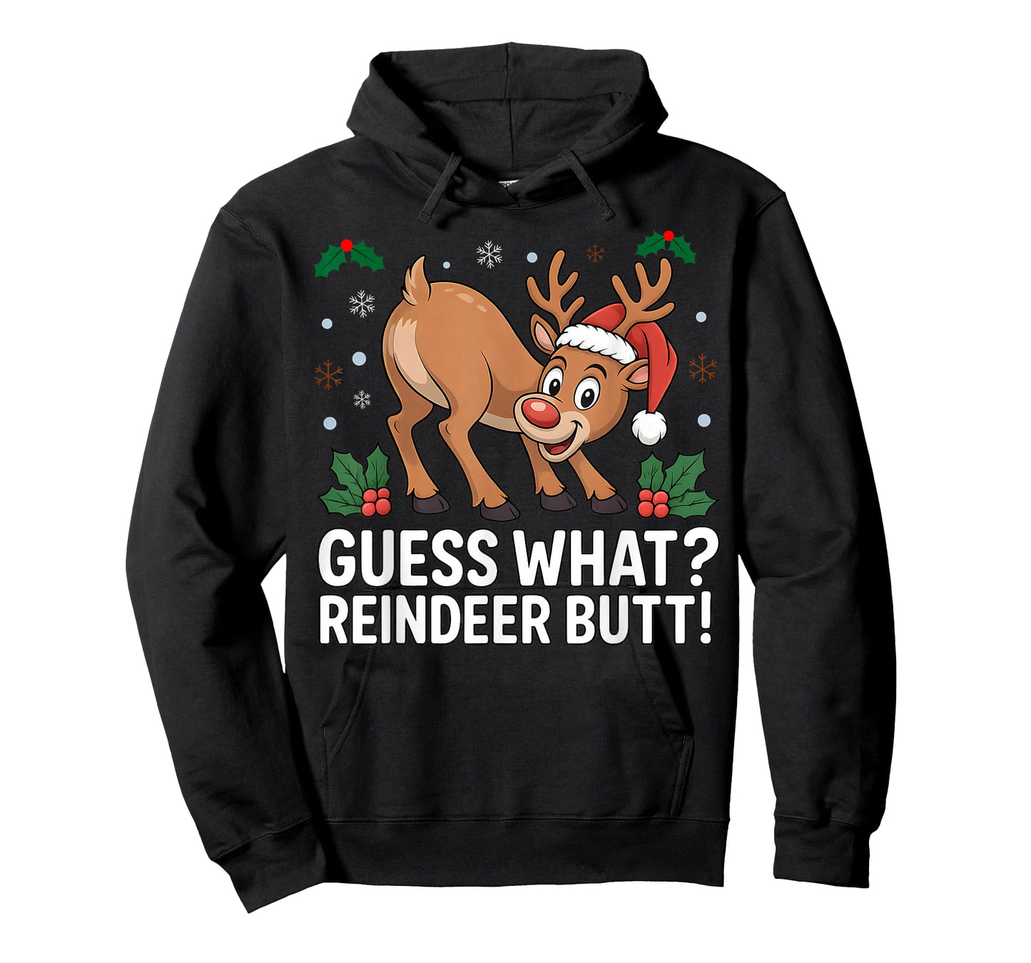 Guess What Reindeer Butt Funny Christmas Men Reindeer Xmas T-Shirt
