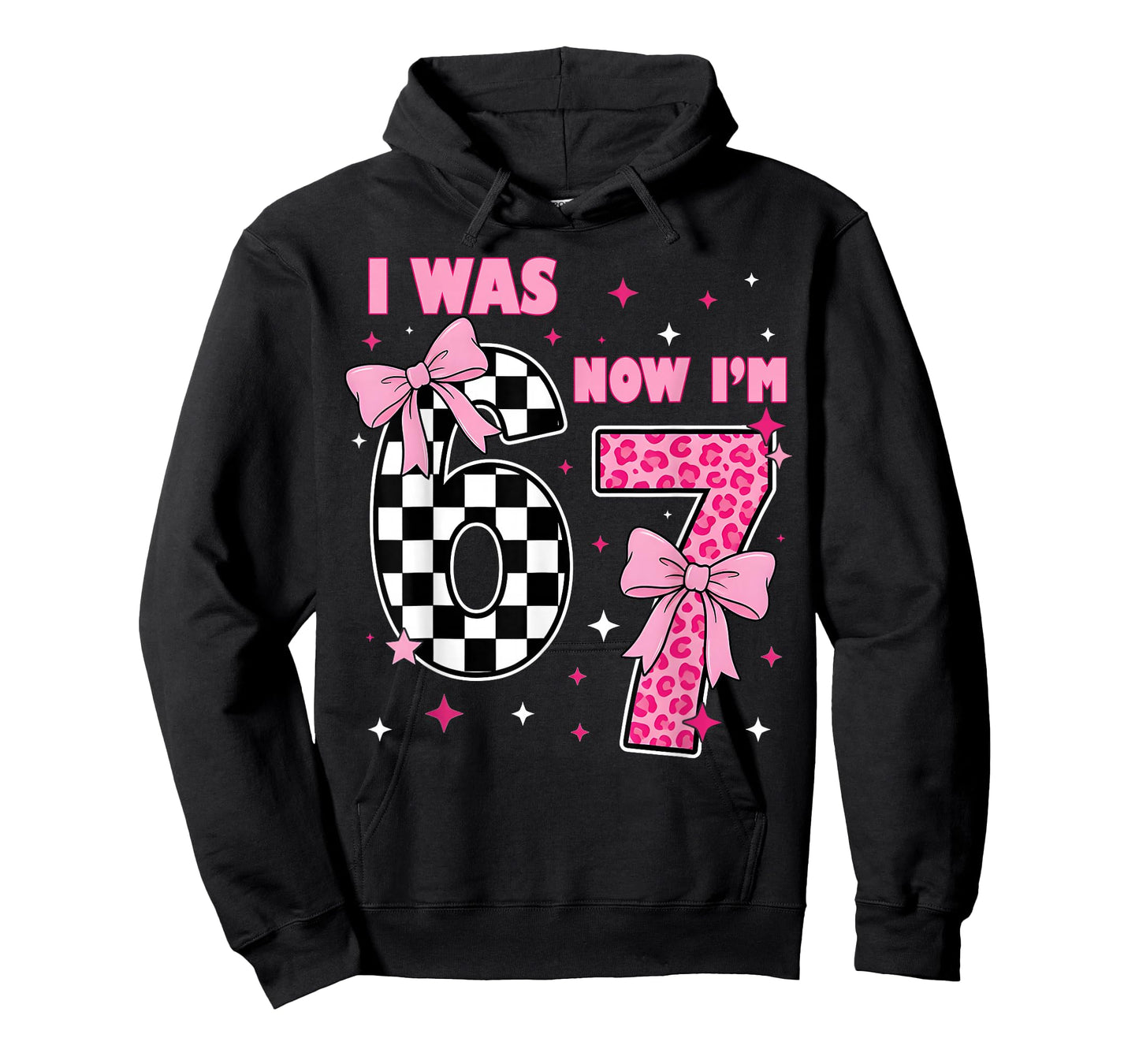 7th Birthday Girl I was 6 Now I'm 7 Coquette Bow Bday Party T-Shirt