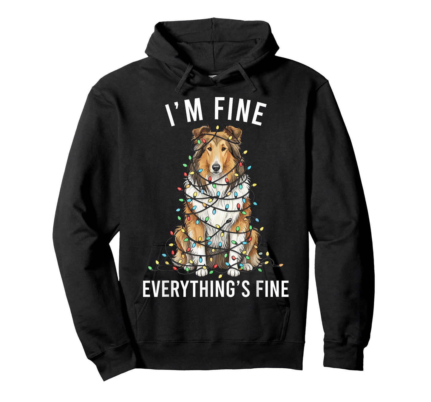 Rough Collie Christmas I'm Fine Everything is Fine T-Shirt