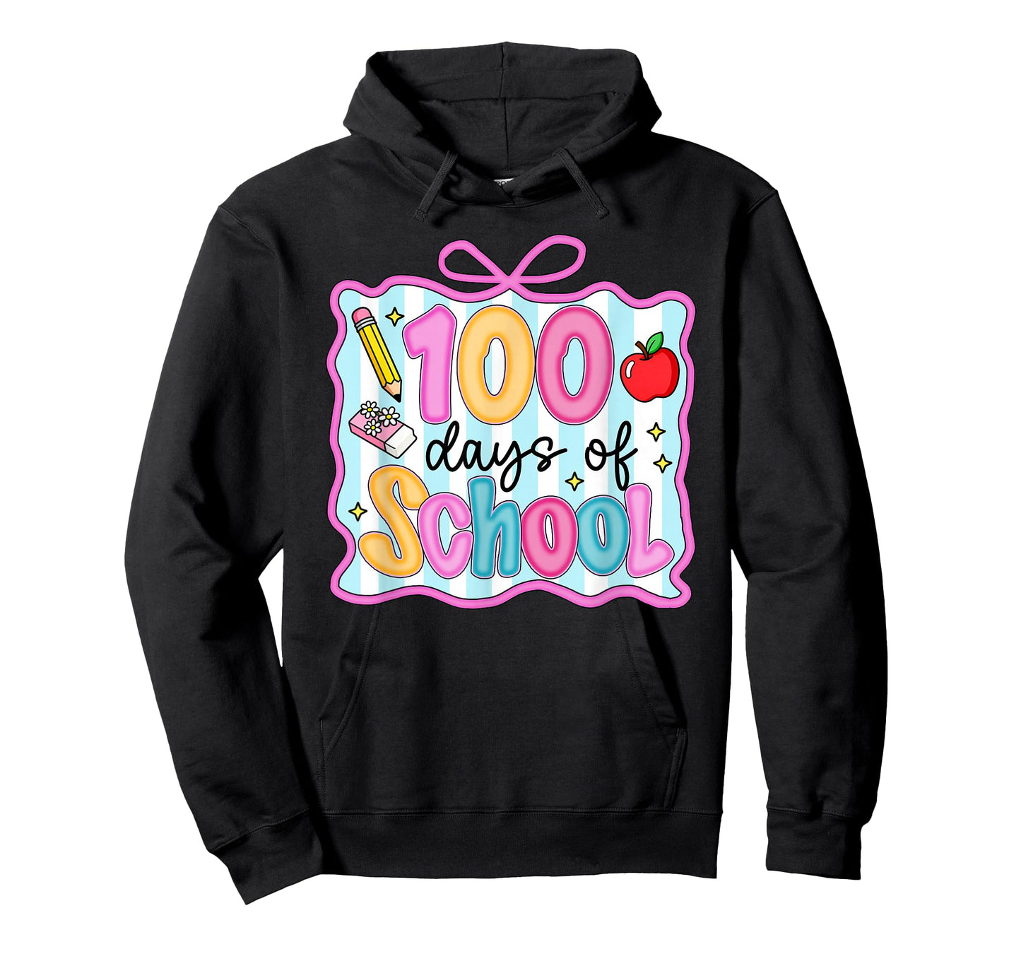 100 Days of School Preppy Coquette Bow 100th Day Teacher Kid T-Shirt