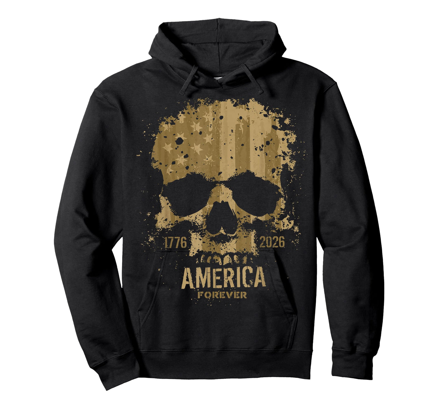 Skull USA Birthday Rugged Grunge 250 Quarter Millennium Men T-Shirt