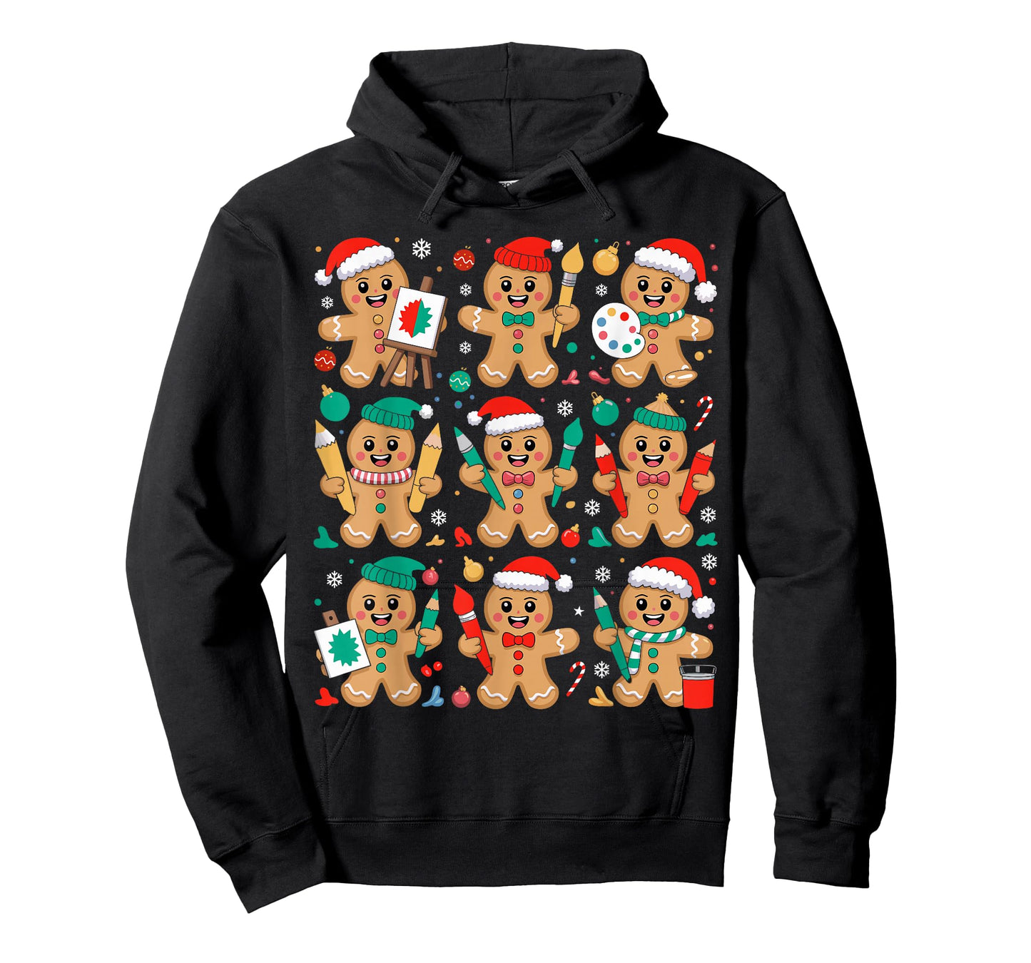 Art Teacher Christmas Gingerbread Artists Painter Xmas T-Shirt