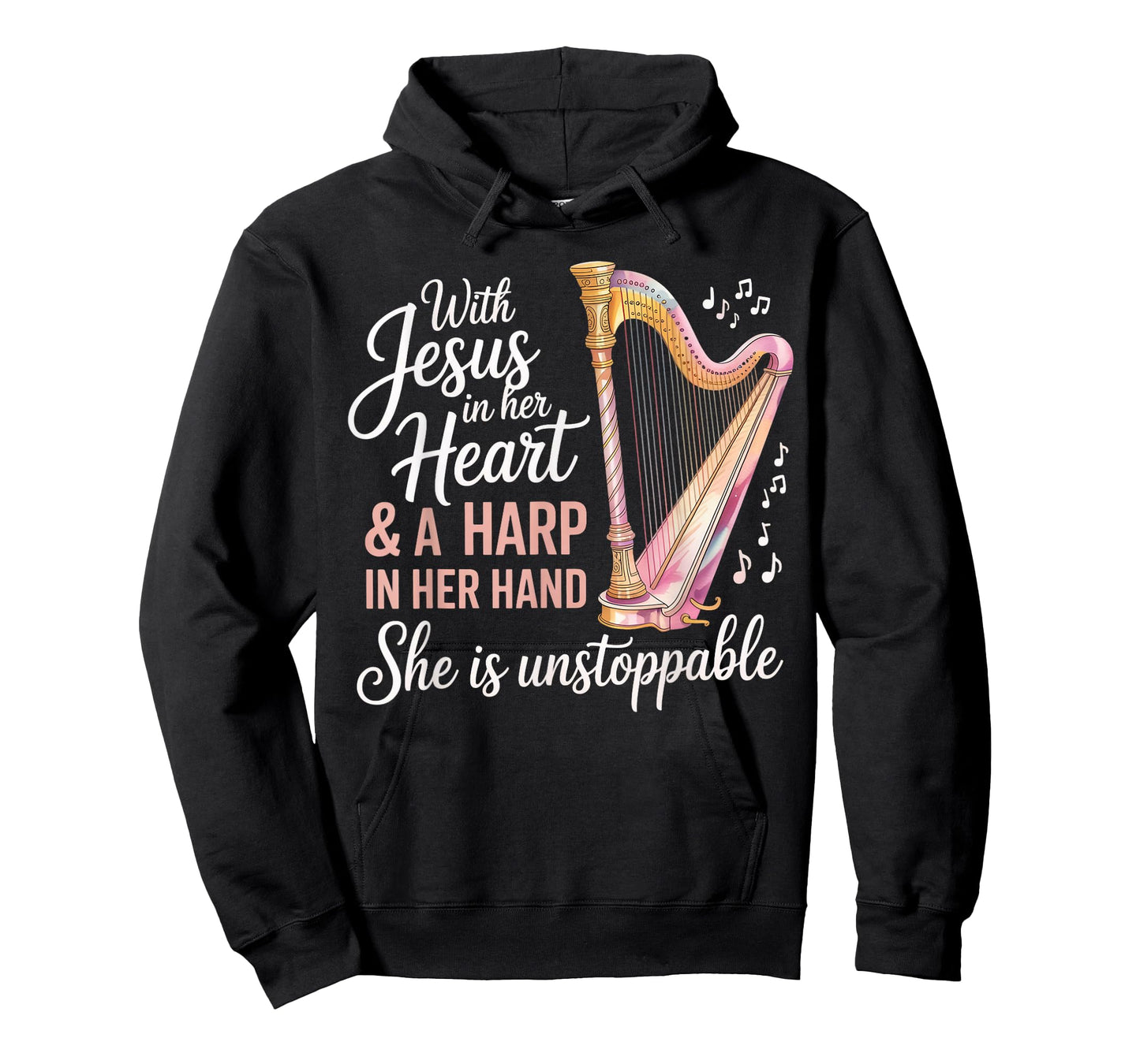 Jesus in Heart Harping Harp Instrument Harpist Music Harp T-Shirt