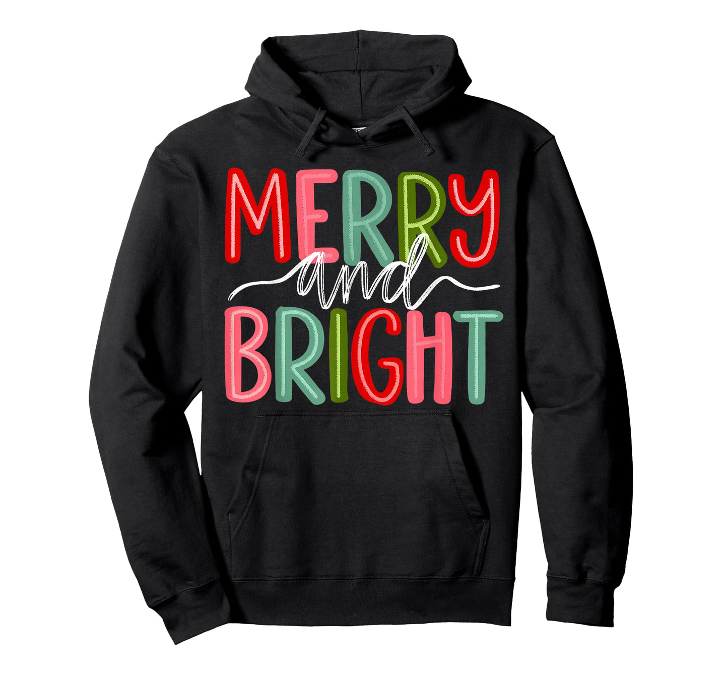 Retro Merry and Bright Christmas Holiday Xmas Family Pajamas T-Shirt