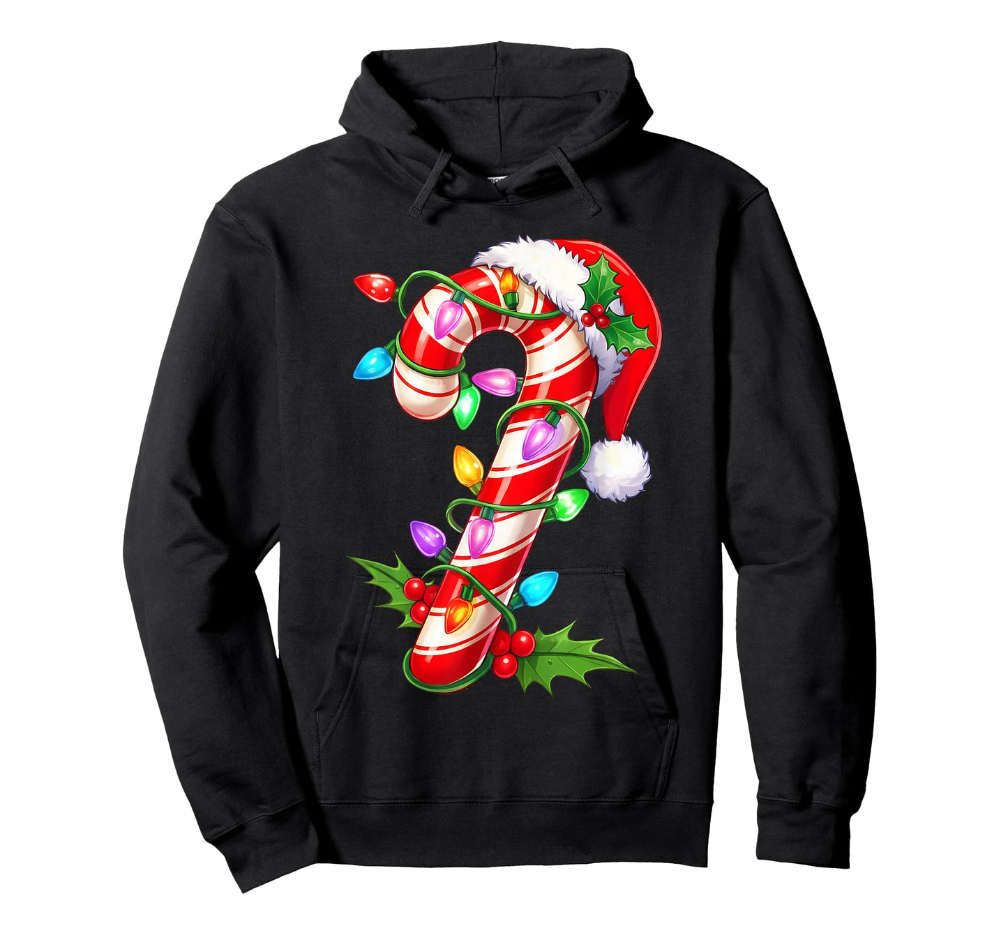 Red & White Candy Cane Crew Christmas Santa Hat Xmas Holiday T-Shirt