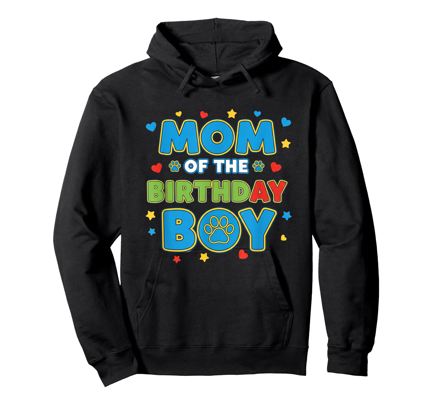 Mom of The Birthday Boy Paw Print Birthday Mom T-Shirt
