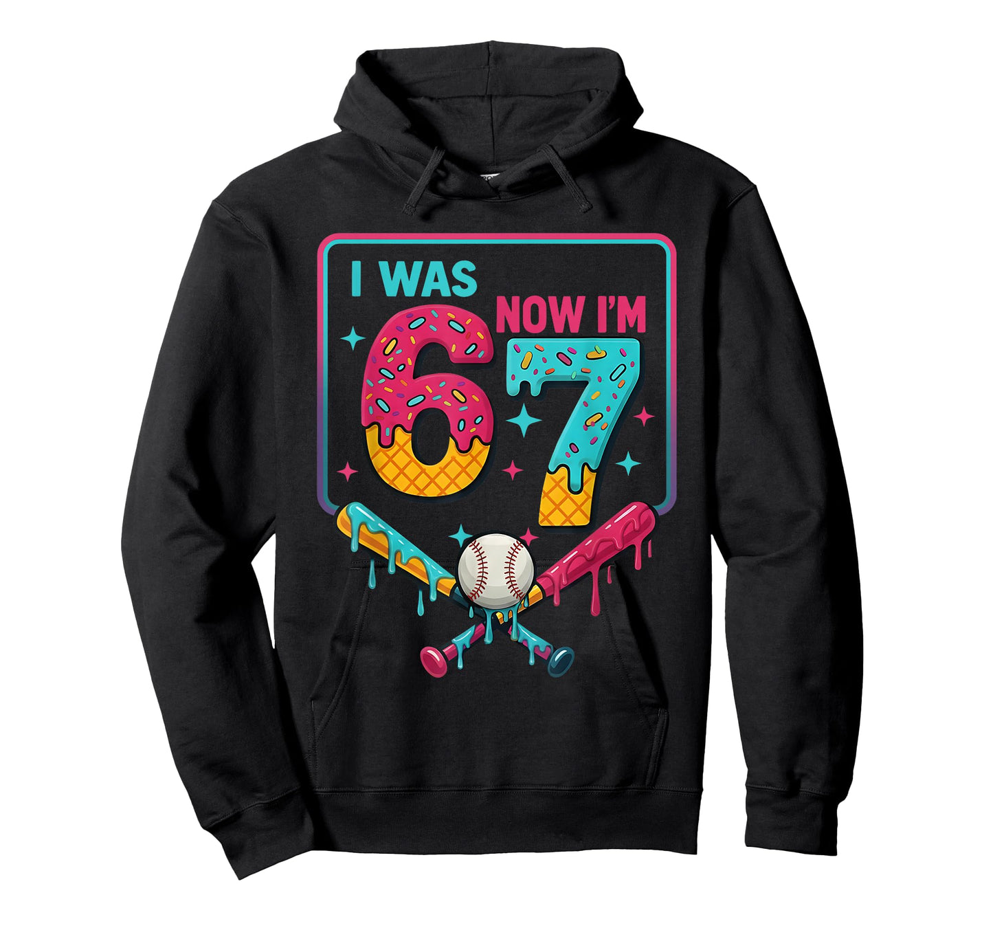 I was 6 Now Im 7 Ice Cream Drip Baseball for Men Women Kids T-Shirt