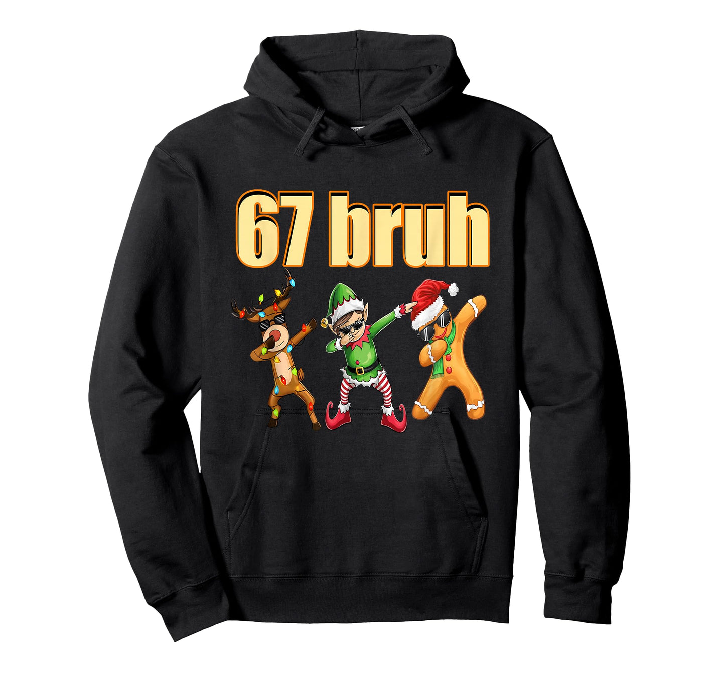 67 Meme Dabbing Elf Reindeer Gingerbread Six Seven Xmas PJ T-Shirt