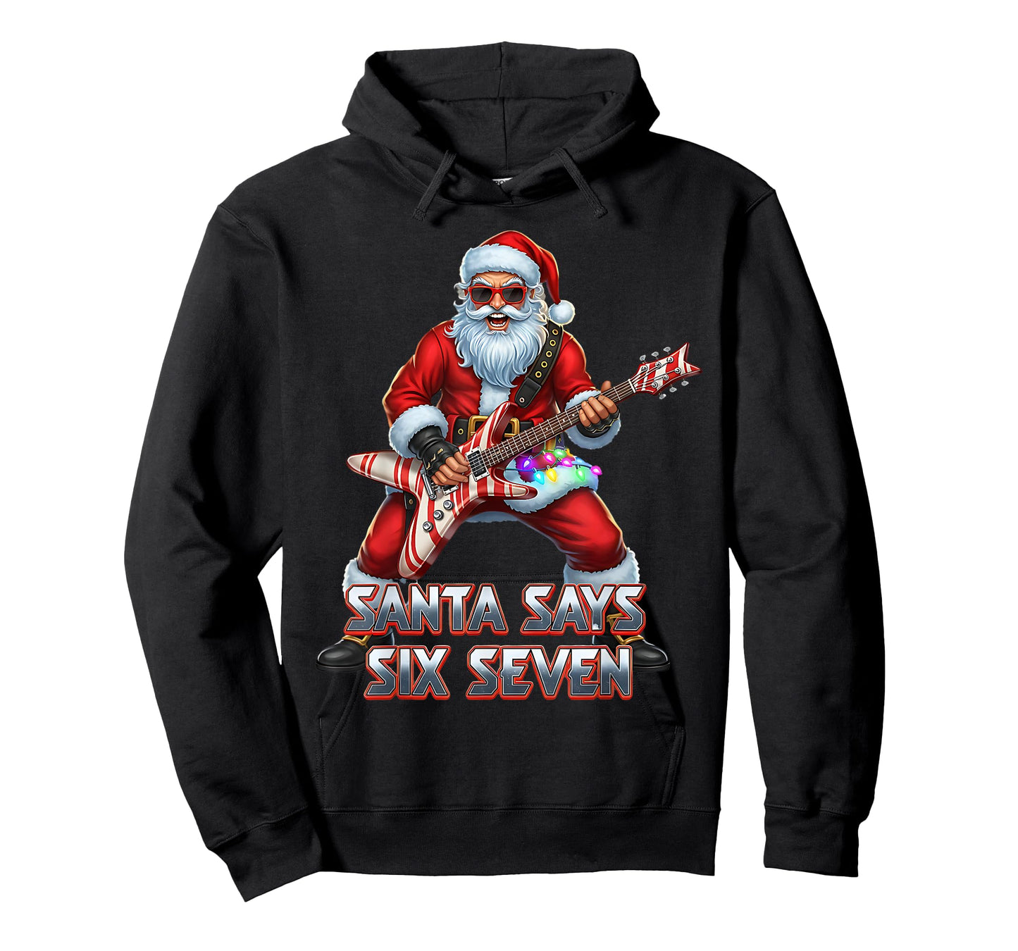 Funny Six Seven Christmas 6-7 Meme Santa 6 7 Santa Says 67 T-Shirt