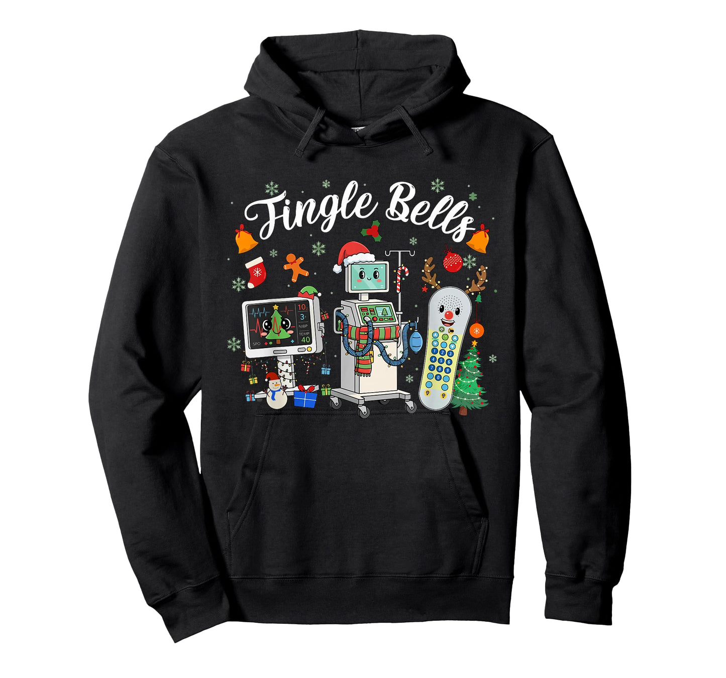 Jingle Bells ER Nurse Funny Christmas Tech Nursing T-Shirt