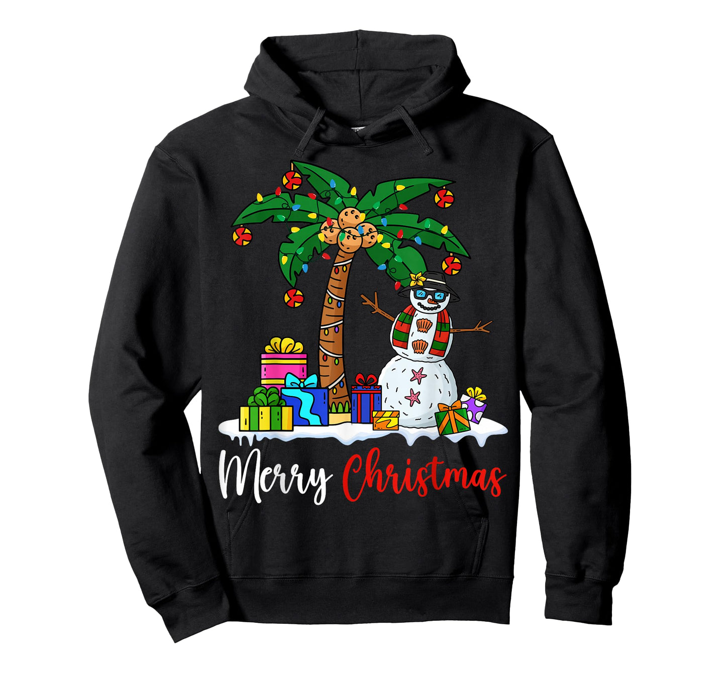 Tropical Christmas Hawaiian Xmas Lights Palm Tree Family Kid T-Shirt