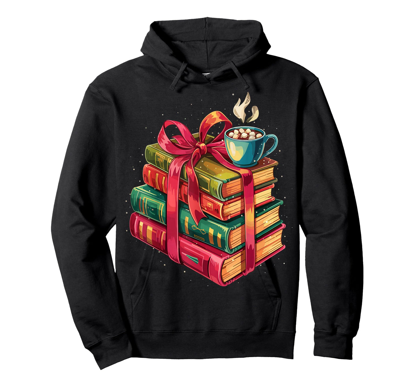 Book Lover Hot Cocoa Christmas Reading T-Shirt