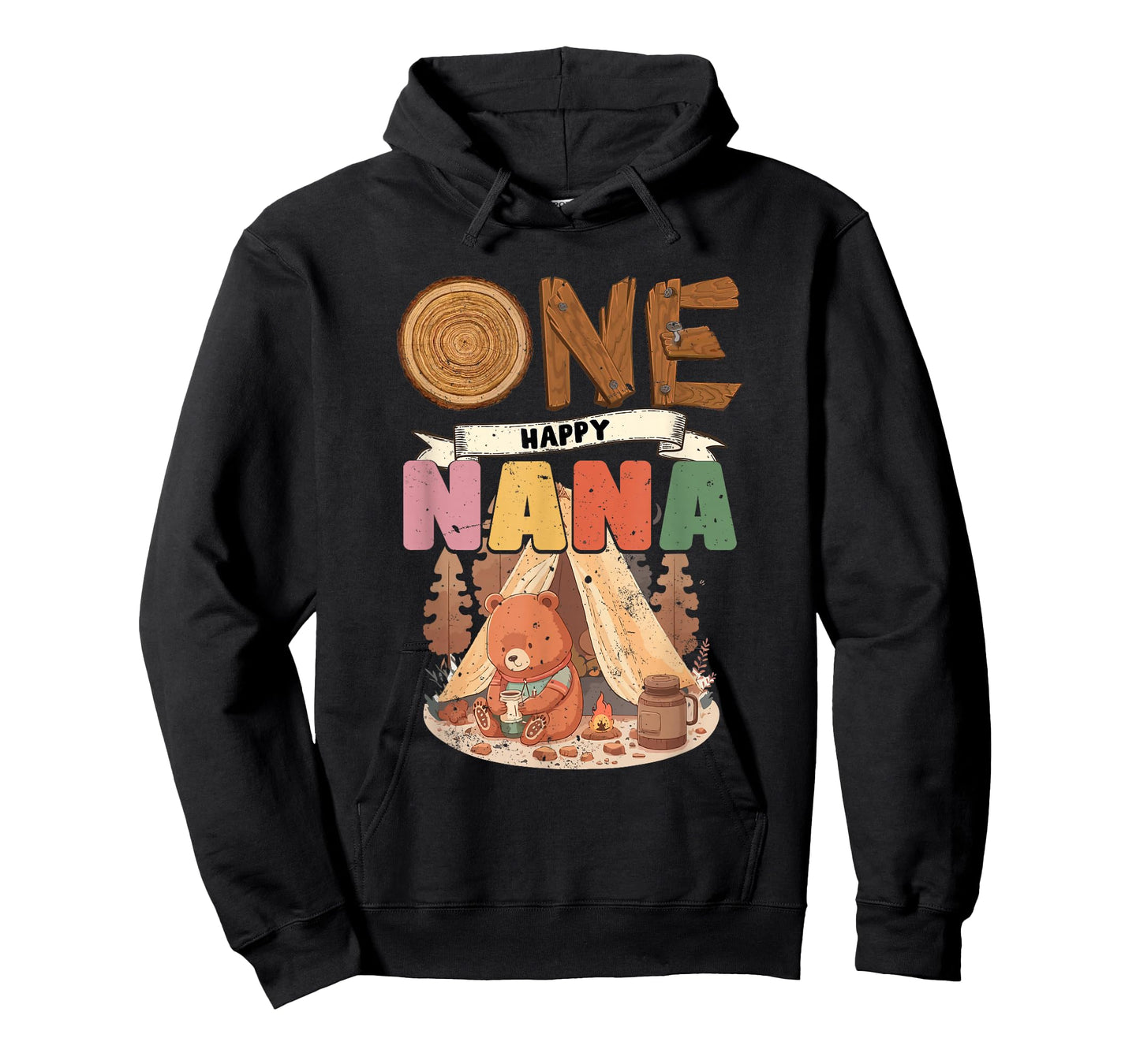 One Happy Nana Camper 1St Birthday Camping Bear T-Shirt