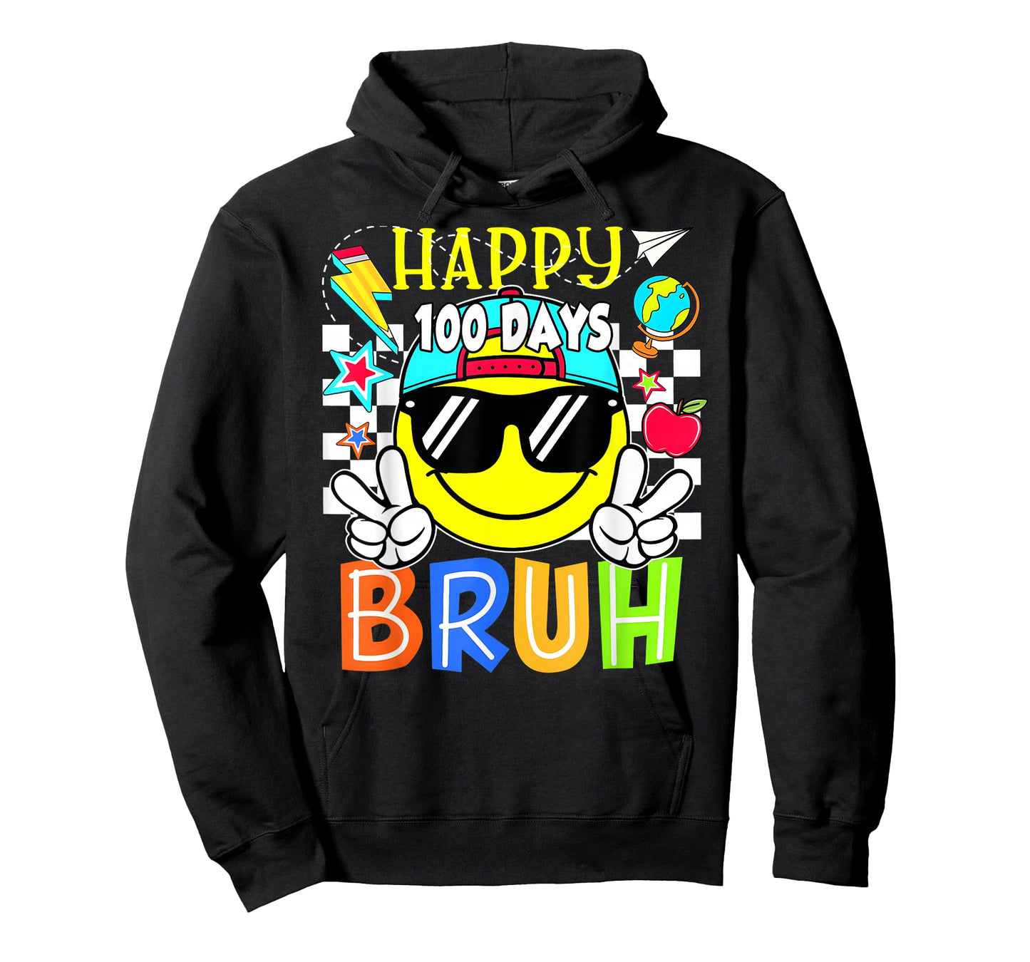 Funny 100 Days of School 100th Day Smile Groovy Face Kids T-Shirt