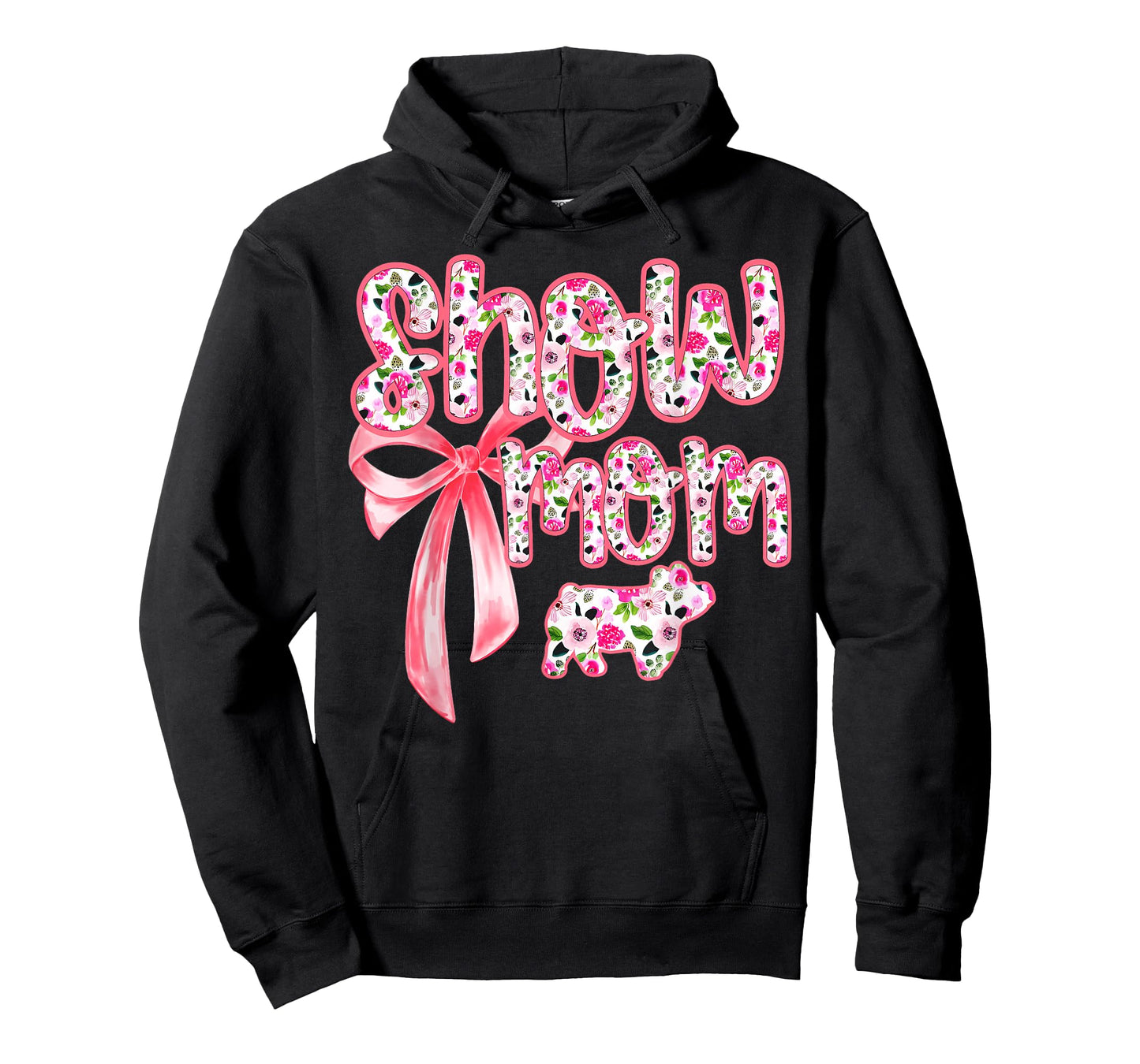 Show Mom Coquette Livestock Floral Stock Show Pig Mama T-Shirt