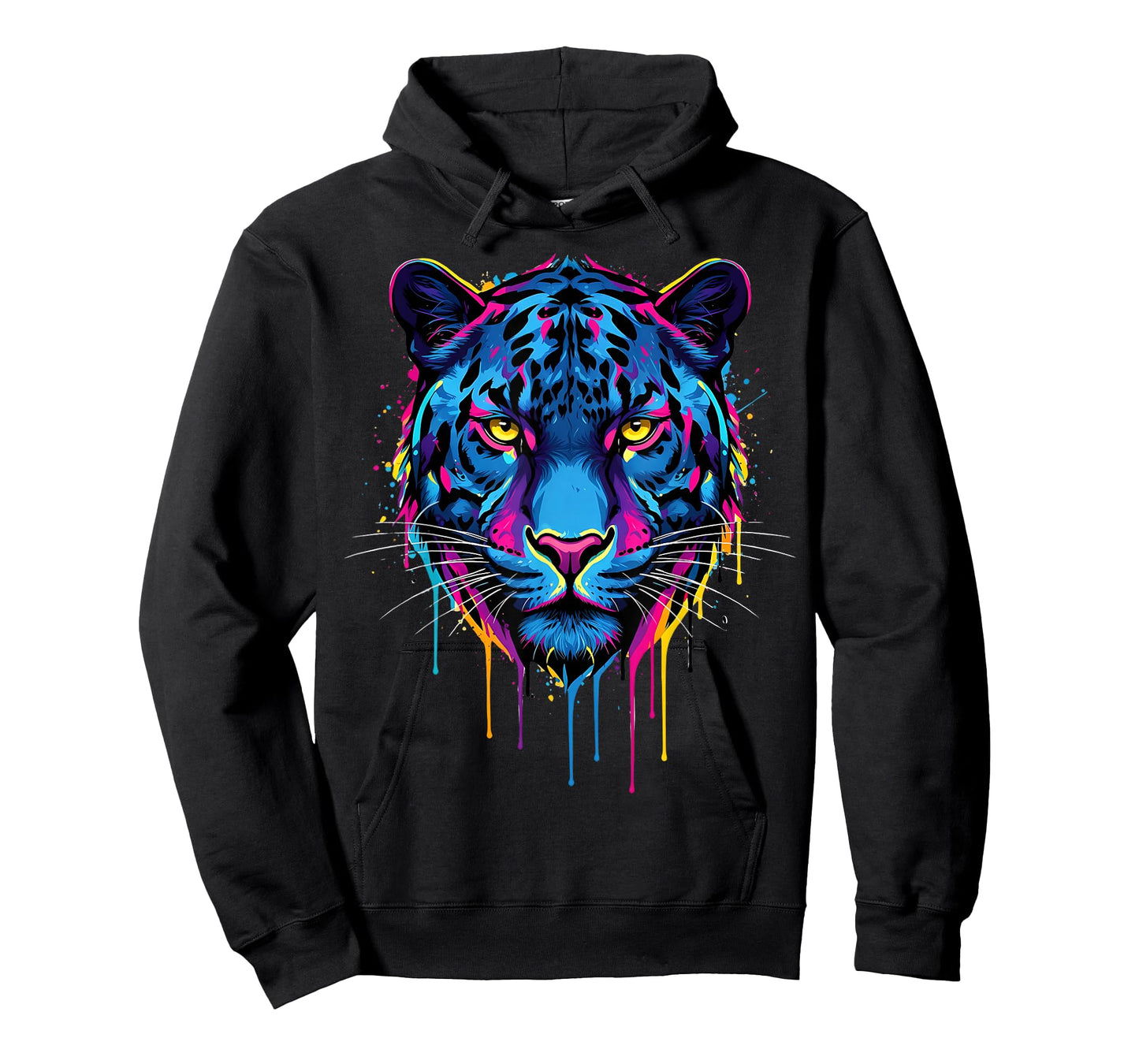 Colourful Cool Panther Head in Vivid Shades Artistic Design T-Shirt