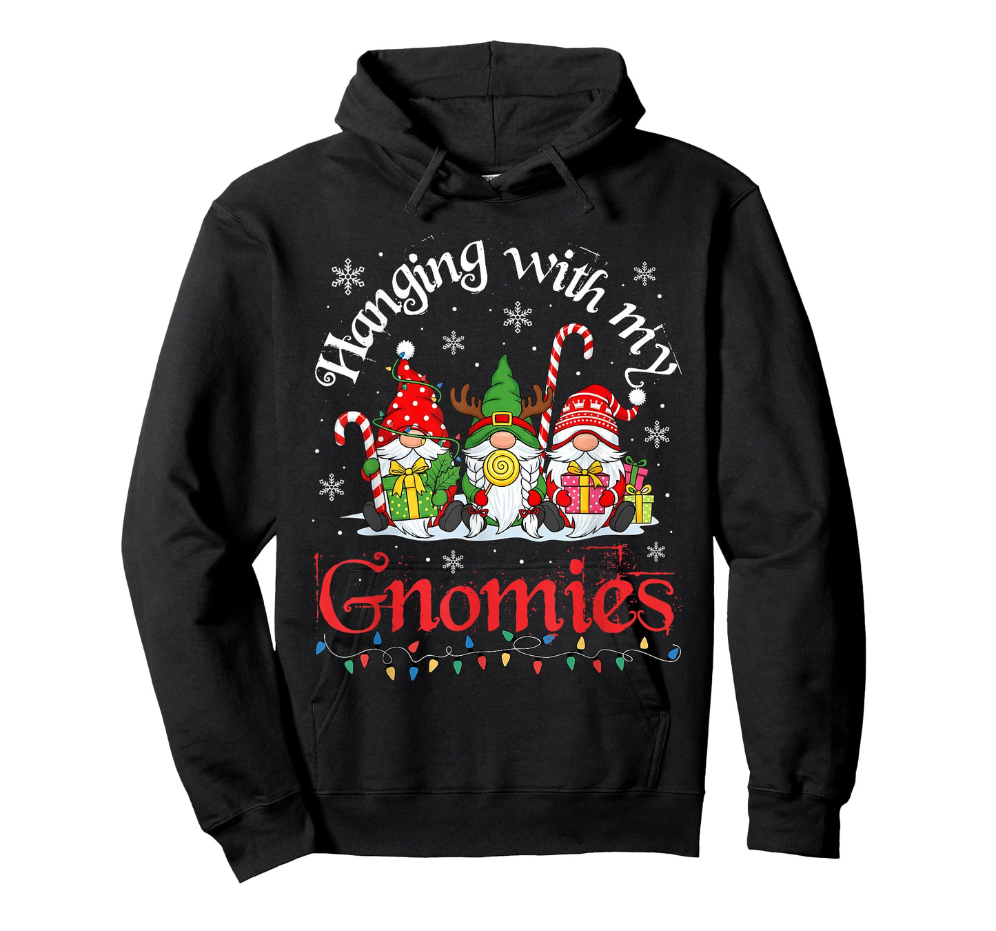 Hanging with My Gnomies Funny Gnome Friend Christmas Pajama T-Shirt