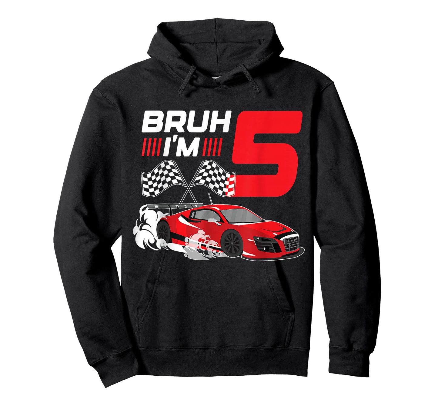 Bruh I'm 5 Year Old Boy 5 Car Racing 5th Birthday Racing Car T-Shirt