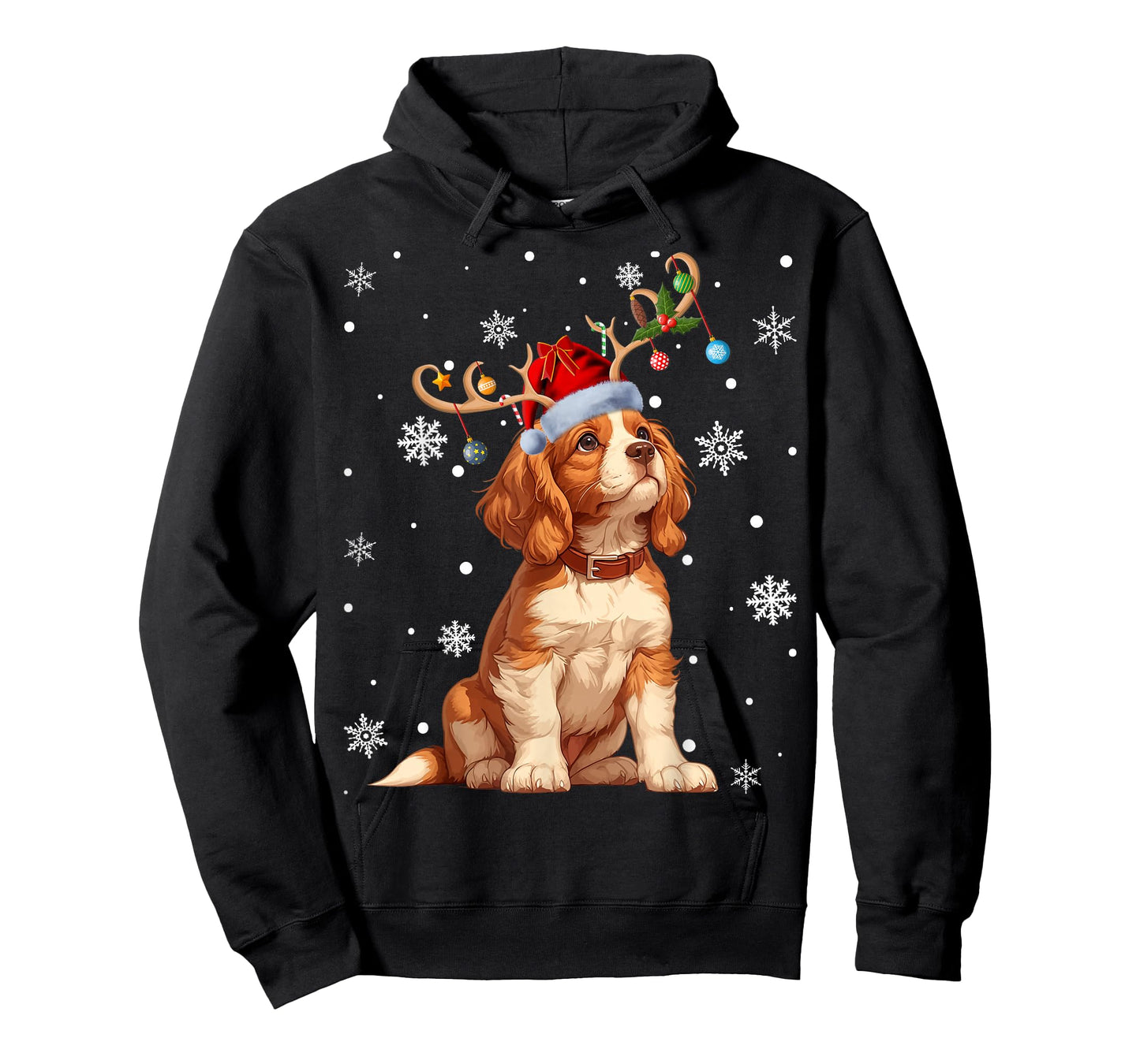Christmas Balls Lights Cavalier King Charles Spaniel Xmas T-Shirt
