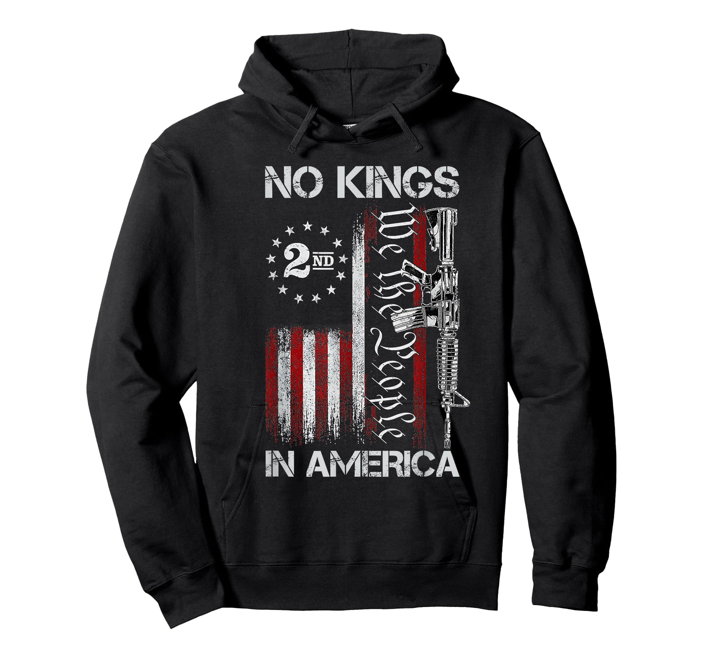 No Kings in American Vintage USA Flag Patriotic No Kings T-Shirt