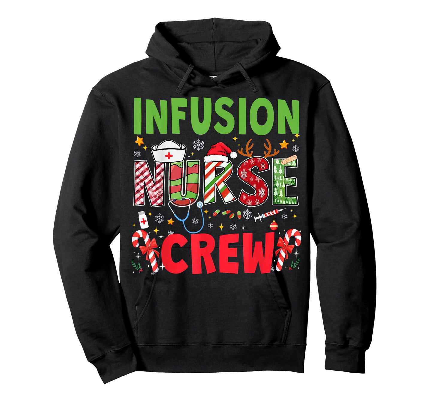 Infusion Nurse Christmas Crew Funny Xmas Nurses Group Pajama T-Shirt