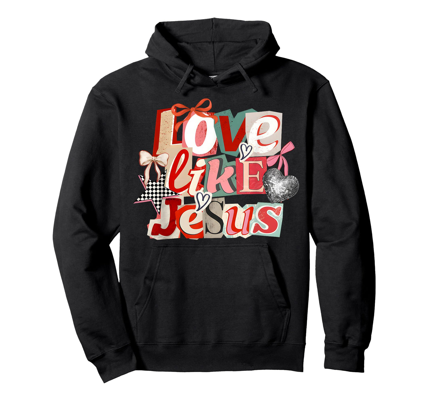 Retro Love Like Jesus Christian Aesthetic 80s Valentines Day T-Shirt