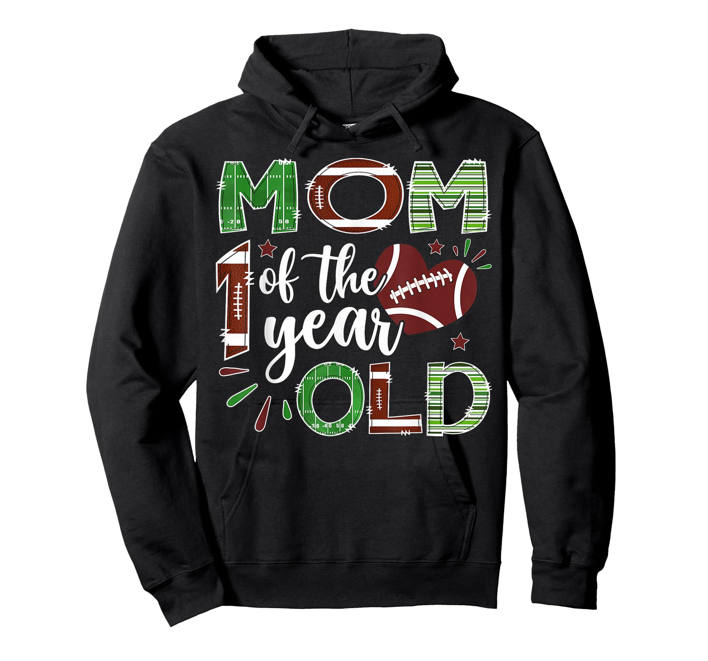 Mom of The 1 Year Old Football First Birthday Boy Matching T-Shirt