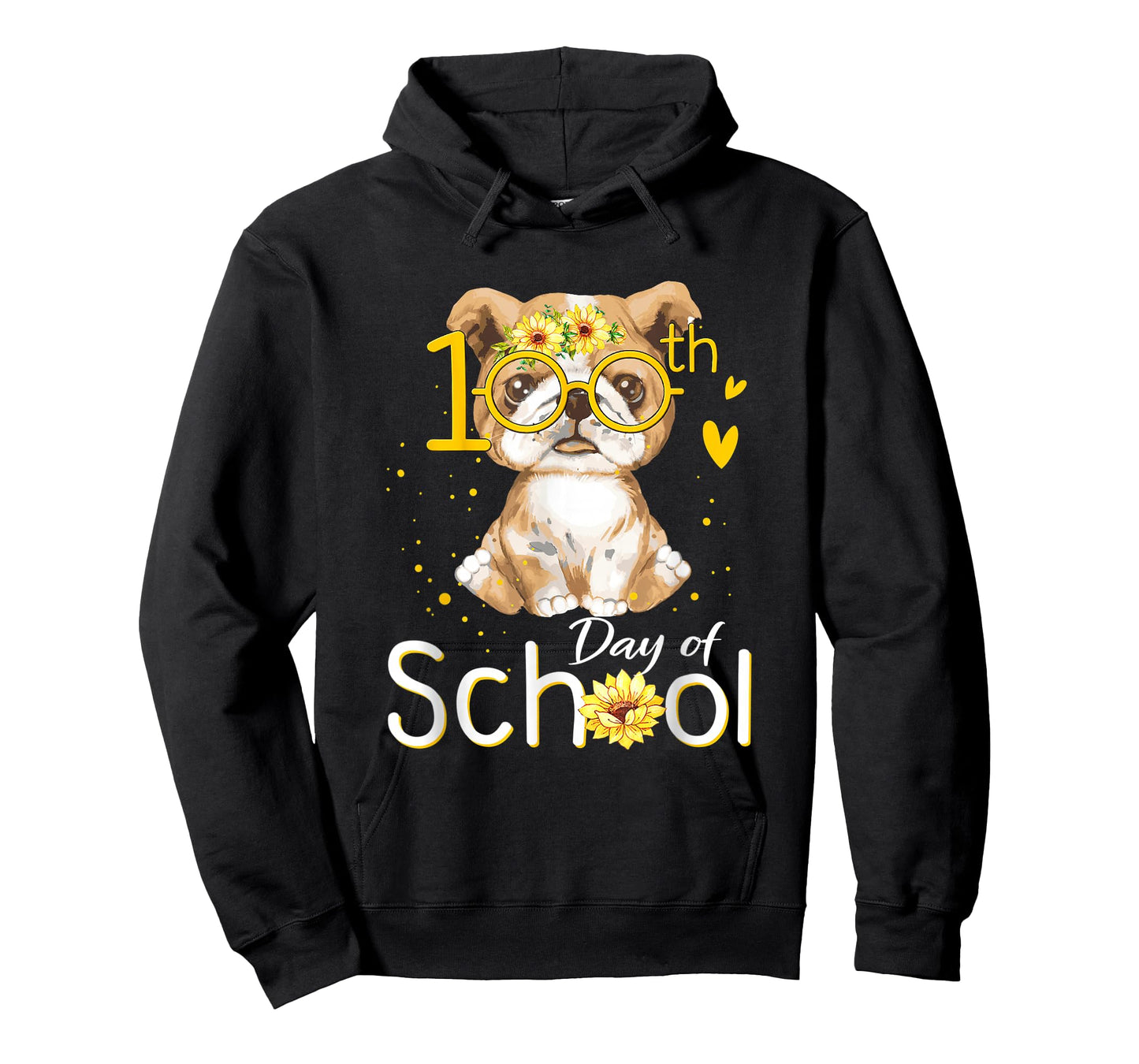 Happy 100 Days of School Bulldog 100th Day of School T-Shirt