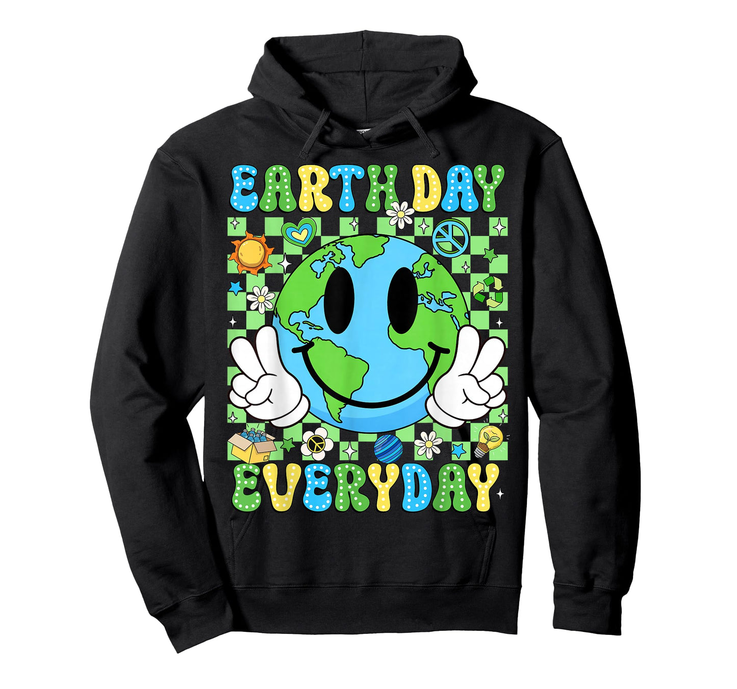 Earth Day Everyday Funny Smile Face Earth Boys Kids Toddlers T-Shirt