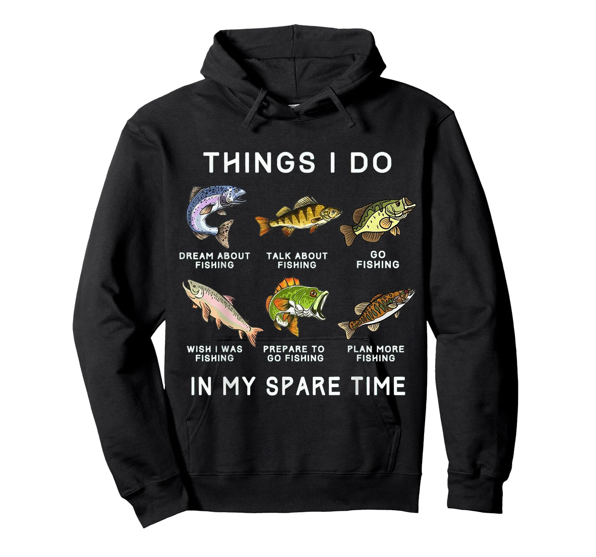 Things I Do in My Spare Time Fishing Boys Men Bass Fishing T-Shirt
