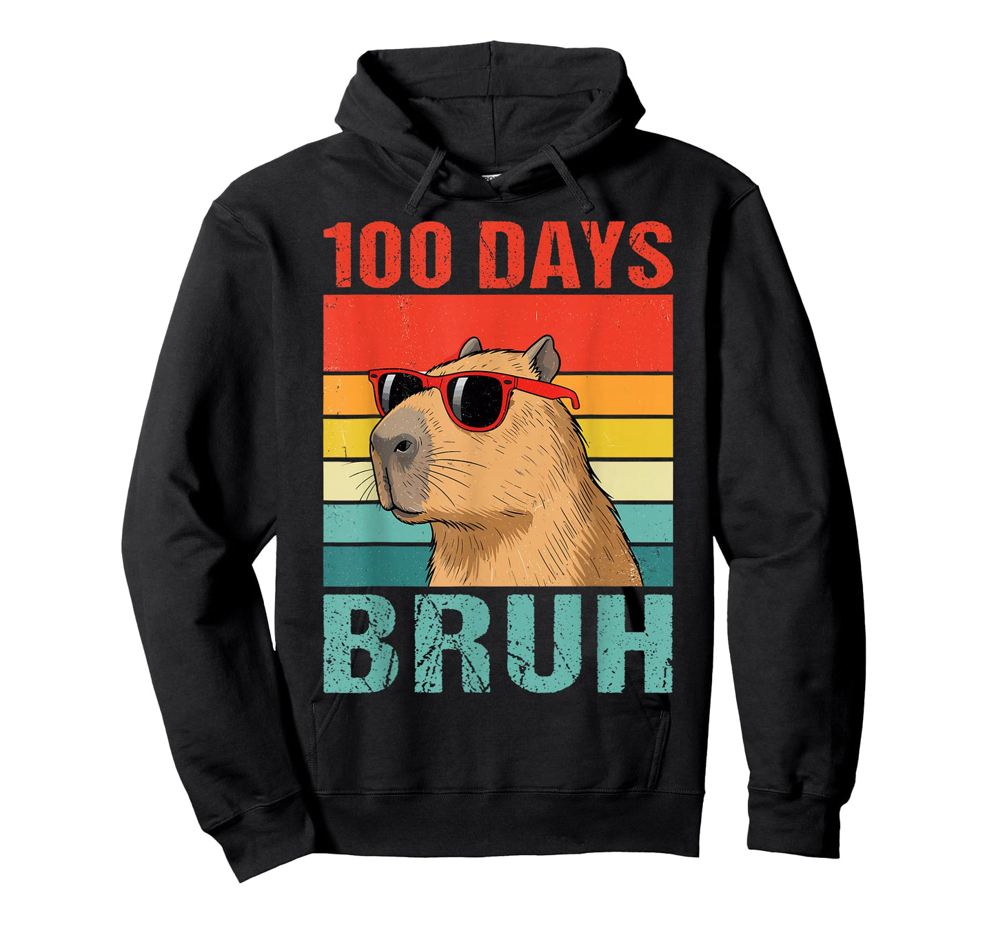 100 Days Bruh Capybara 100 Days of School for Boys Kids T-Shirt