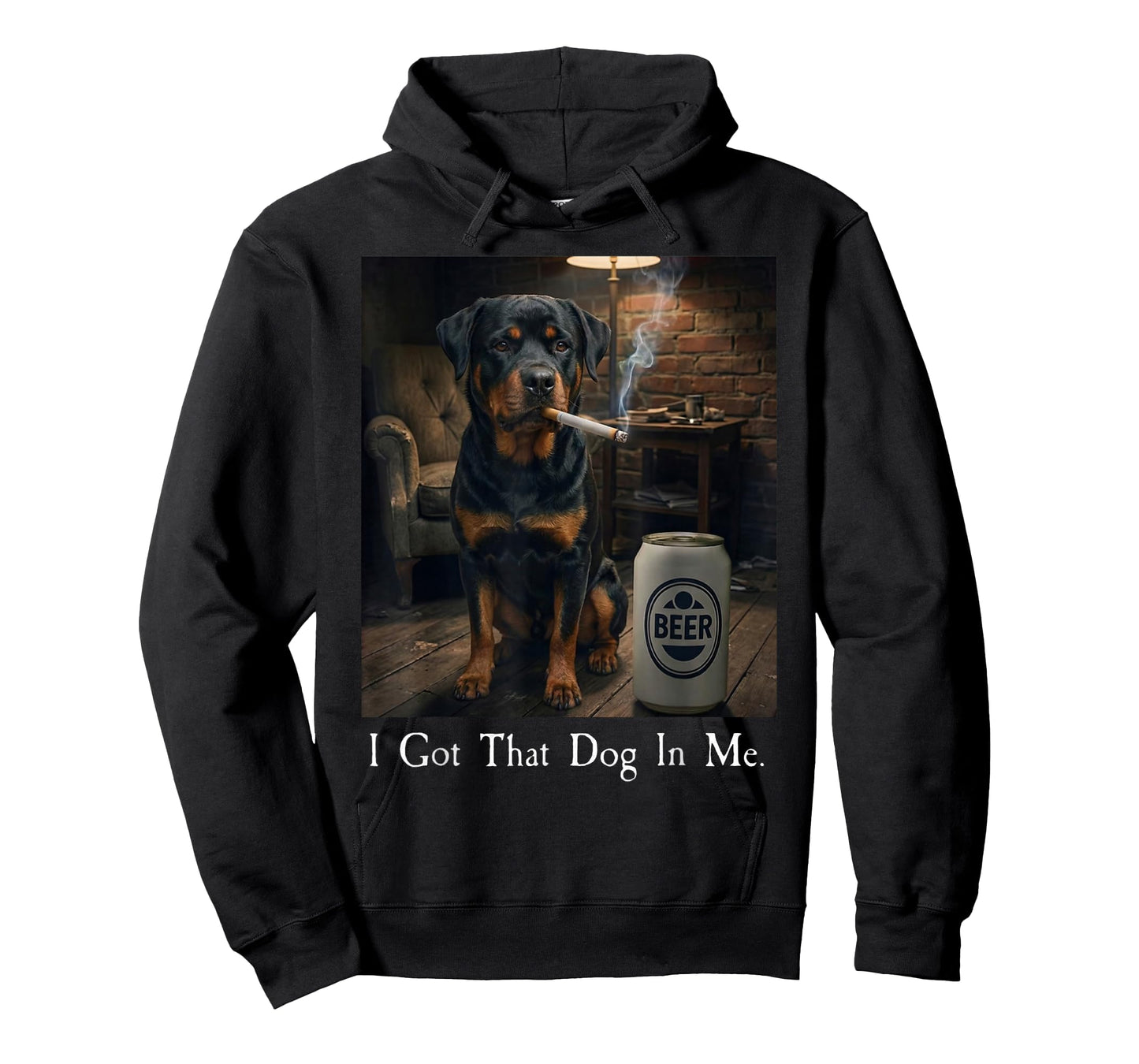 I Got That Dog in Me Funny Rottweiler Smoking Beer Meme T-Shirt